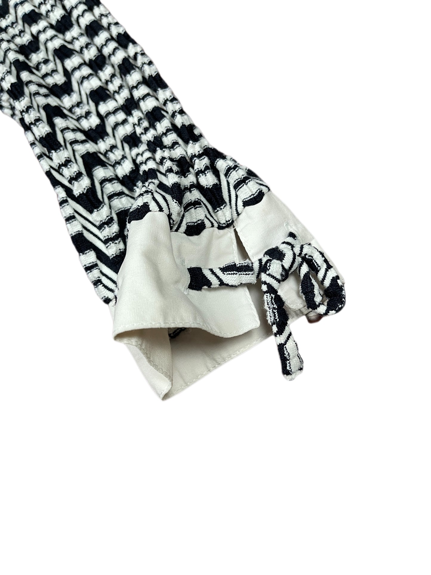 Vintage Rayure Long Sleeve Top Black White - M