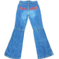 Y2k For Girls Only Flared Denim Pants Blue - M
