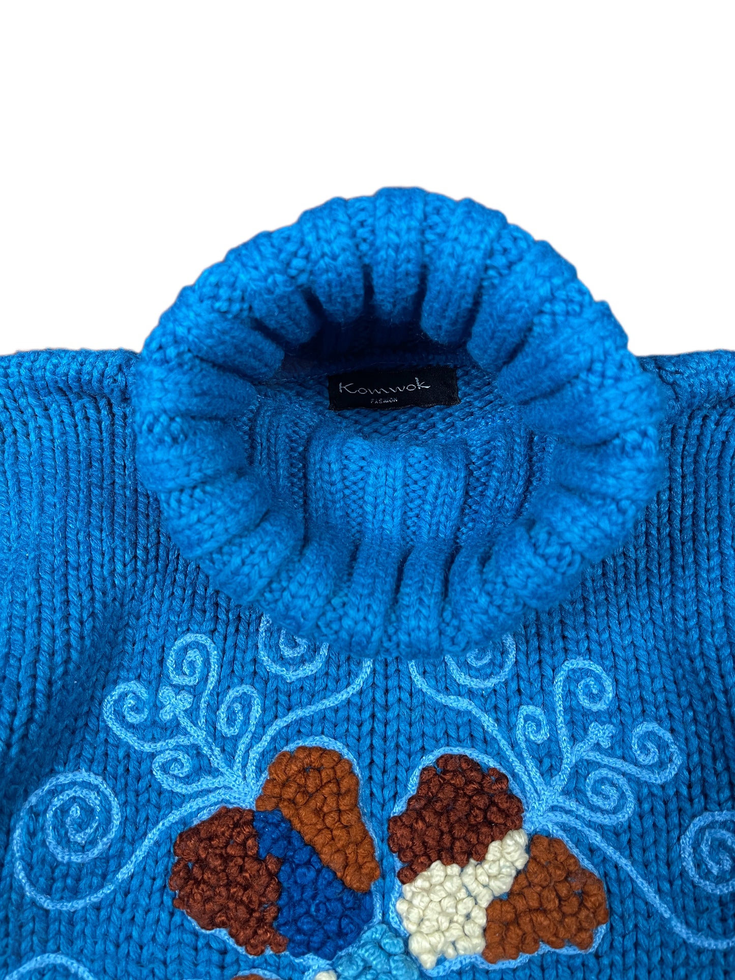 Y2k Komwok Knitted Sweatshirt Blue - S