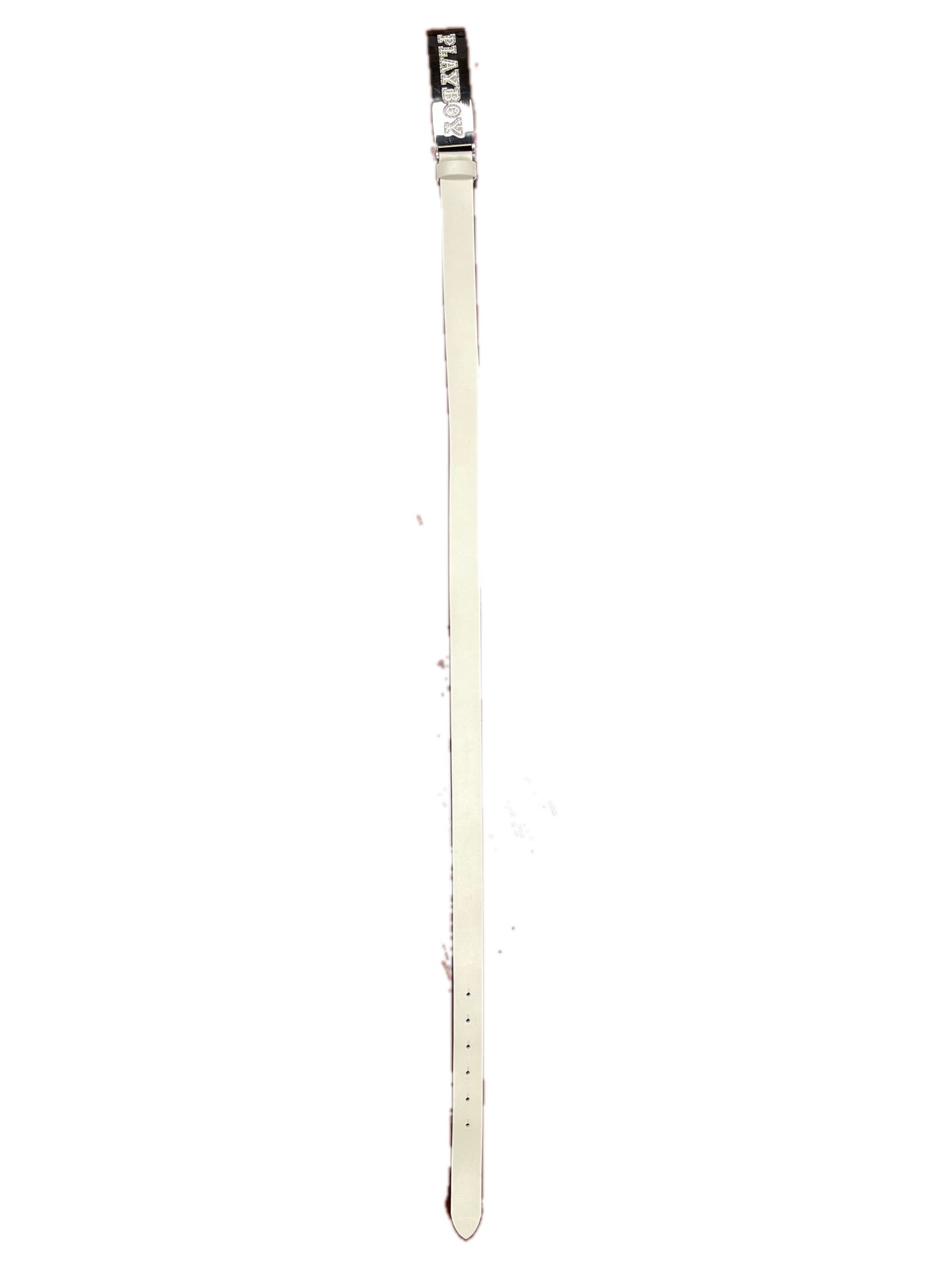 Y2k Playboy Leather Belt White 2004