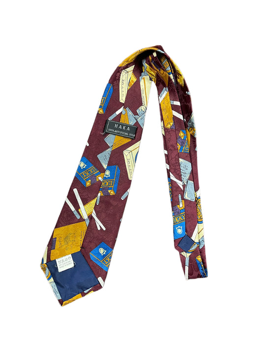 Vintage Cigarettes Tie Bordeaux