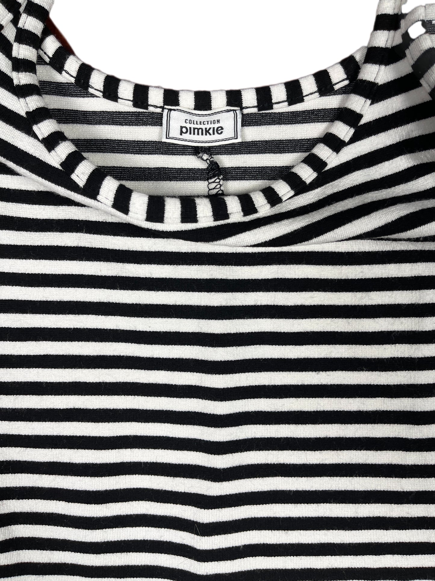 Pimkie Sleeveless Dress Striped White Black - S