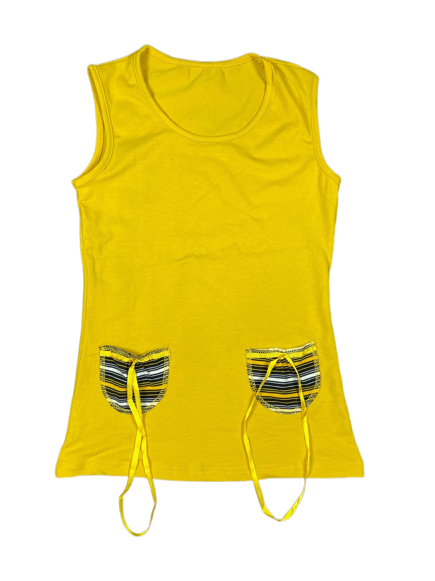 Y2k Sleeveless Top Yellow - S