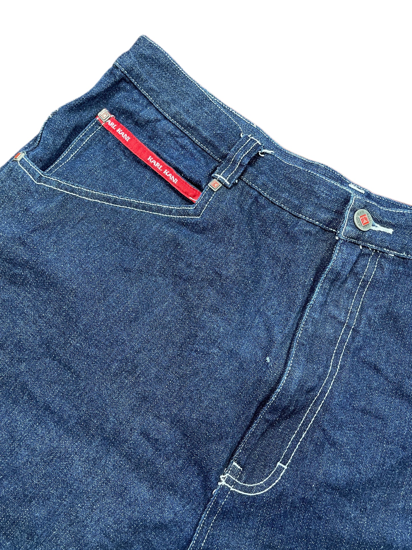Y2k Karl Kani Baggy Bootcut Pants Blue - XXL