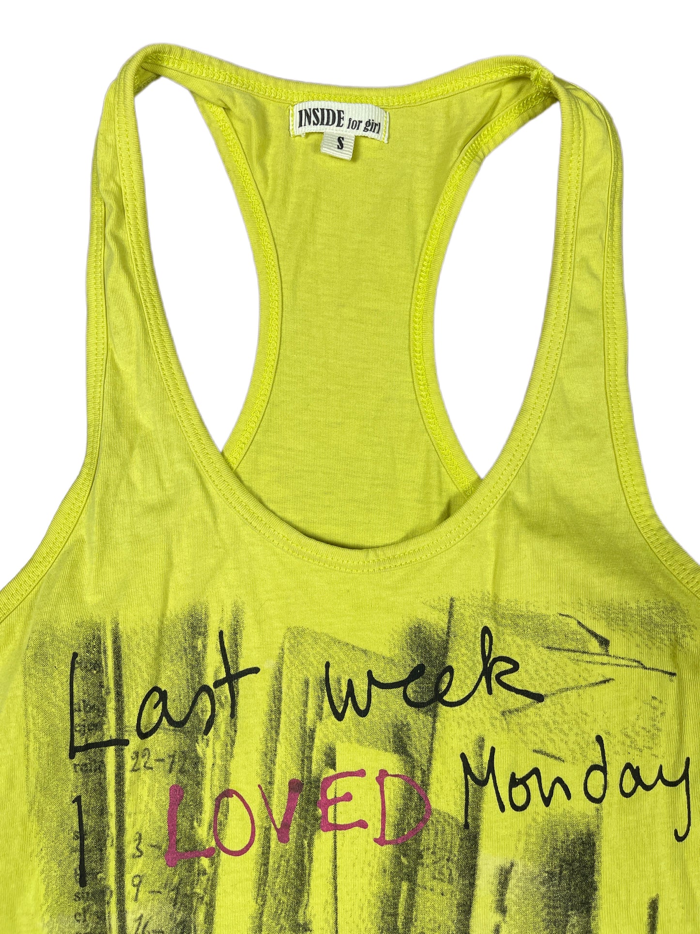 Y2k Inside Sleeveless Top Yellow - S