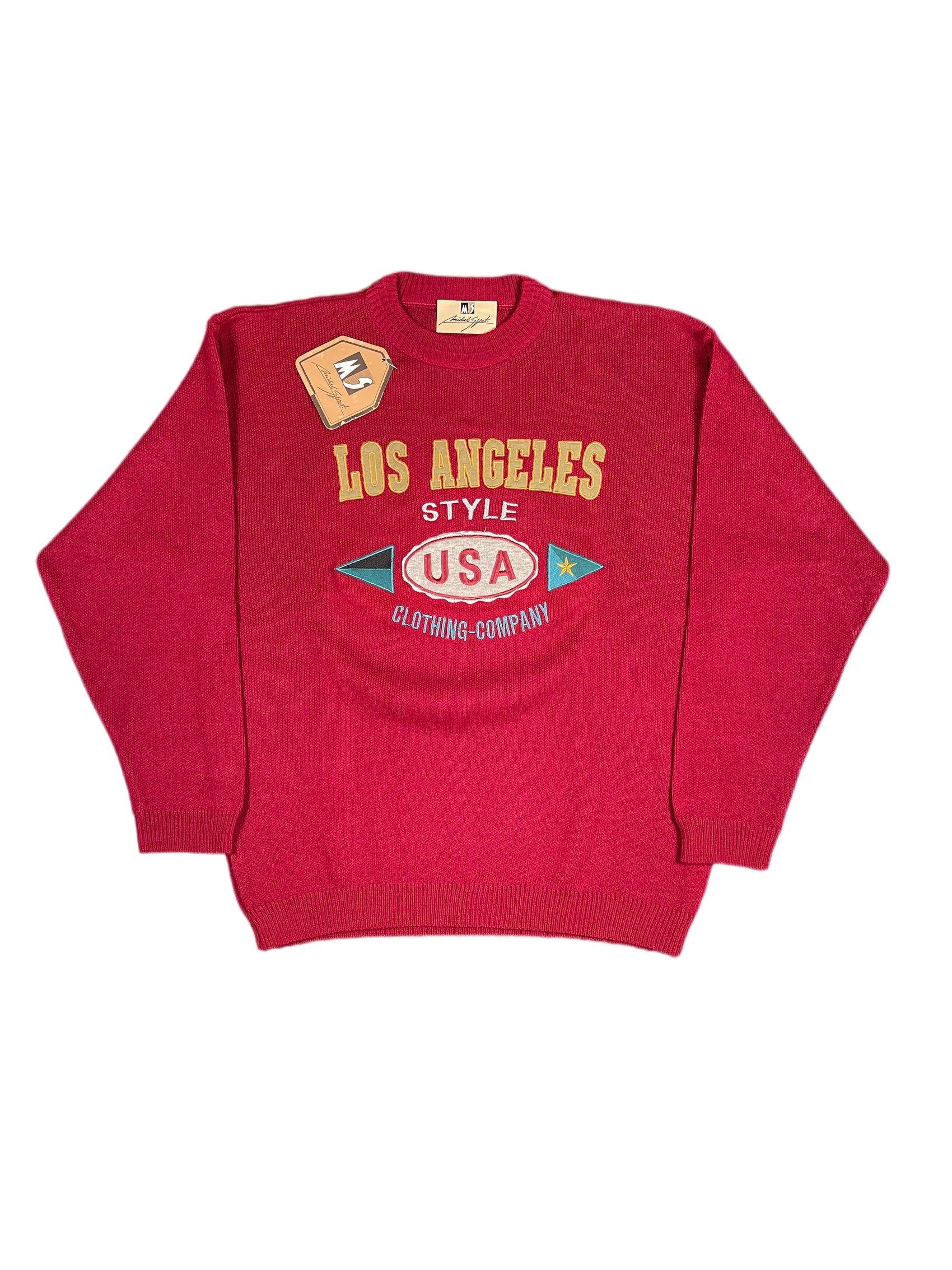 Vintage Michel Sport Knitted Sweatshirt Red - M/L