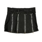 Y2k Silver Low Waist Mini Skirt Black Red - M
