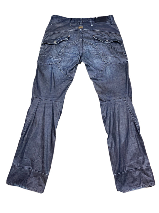 Y2k G-Star Raw Bootcut Denim Pants Gray Blue - L