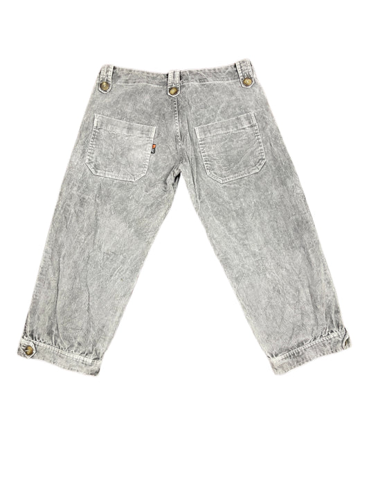 Vintage 1990s Fly Up Low Waist Capri Corduroy Pants Gray M