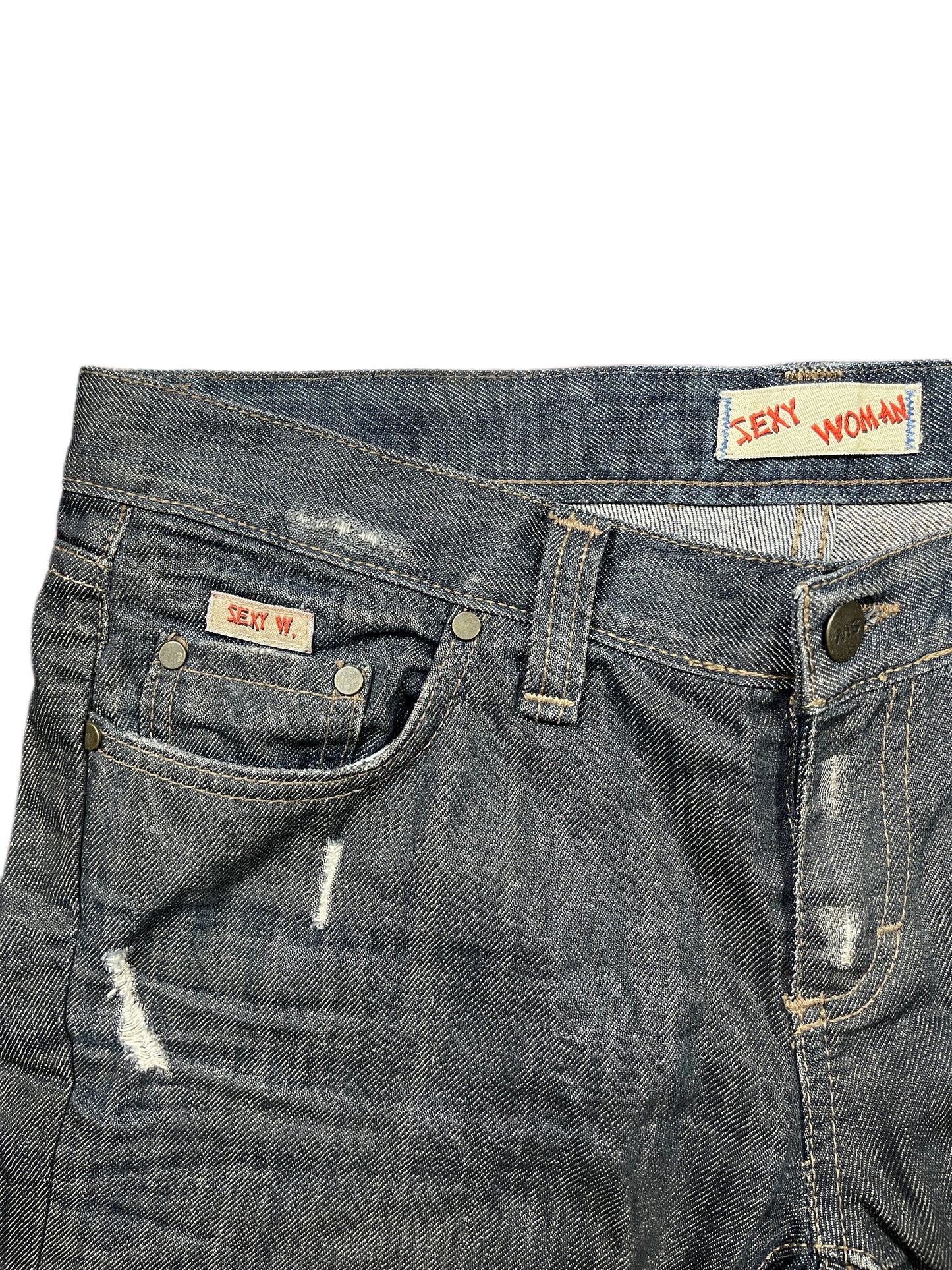 Y2k Sexy Woman Denim Pants Blue - L/XL