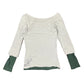 Y2k Pepe Jeans Long Sleeve Top Gray Green - S
