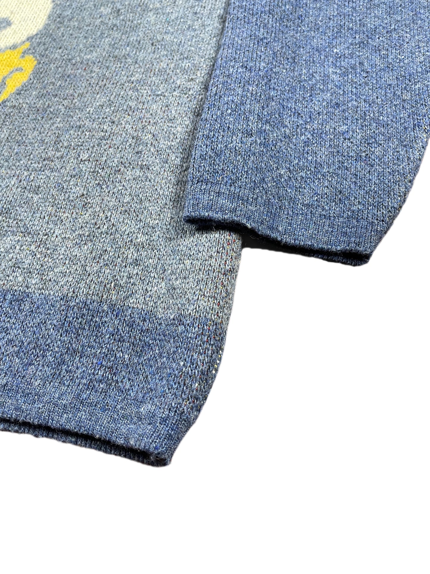 Vintage Simpsons 2003 Bart Chunky Knitted Sweatshirt Blue Yellow - XL