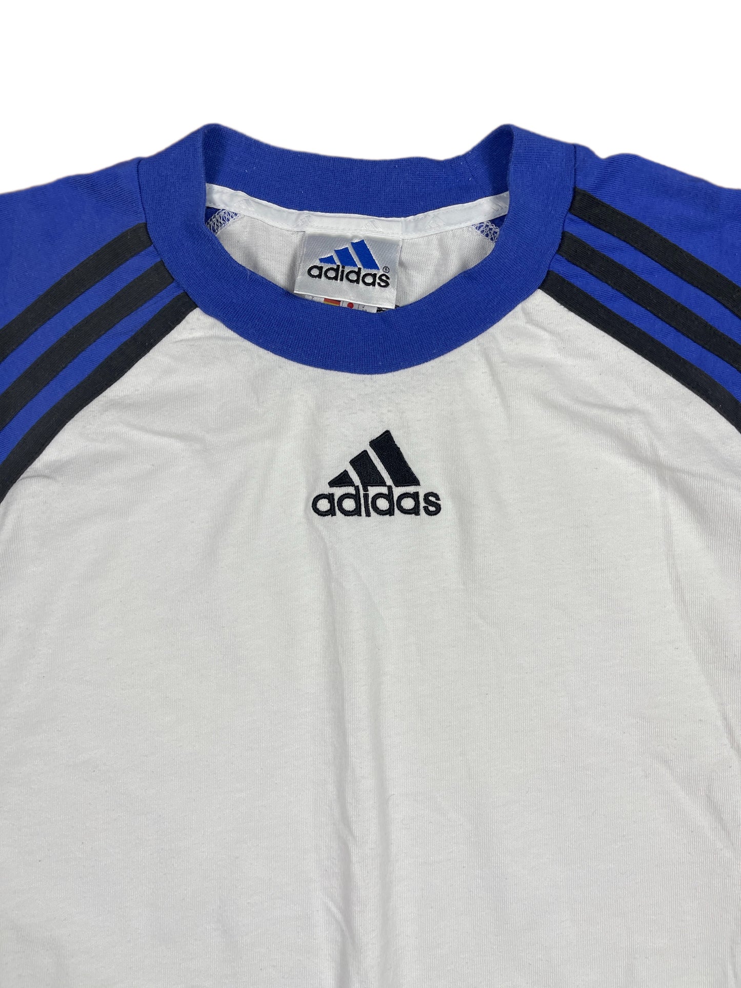 Vintage Adidas T-Shirt Blue White - L/XL