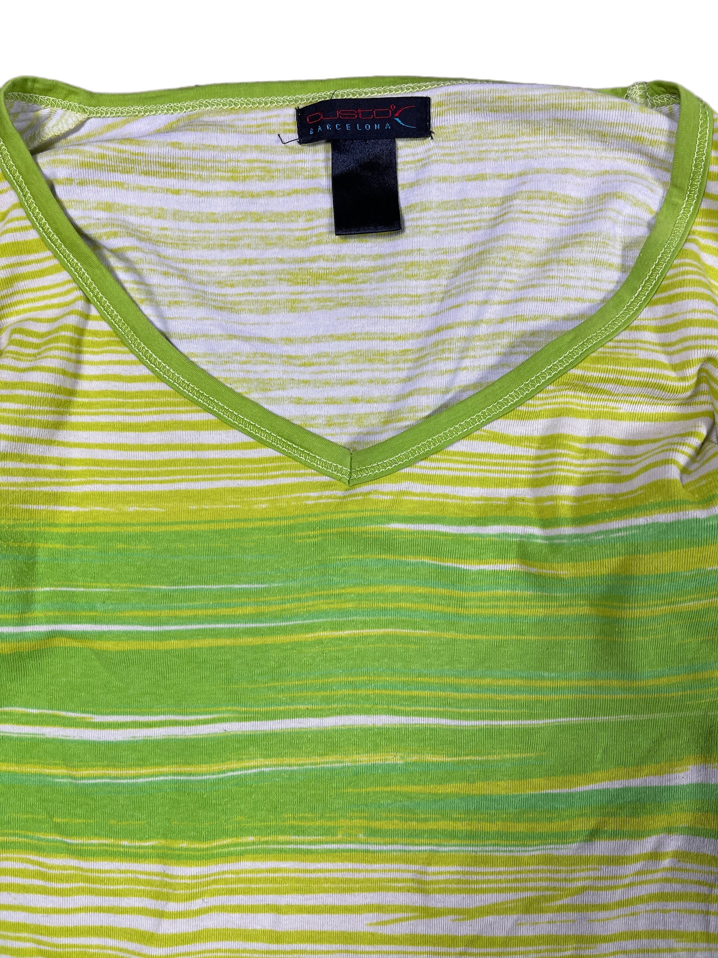 Y2k Custo Barcelona Long Sleeve Top Green Multicolor - S