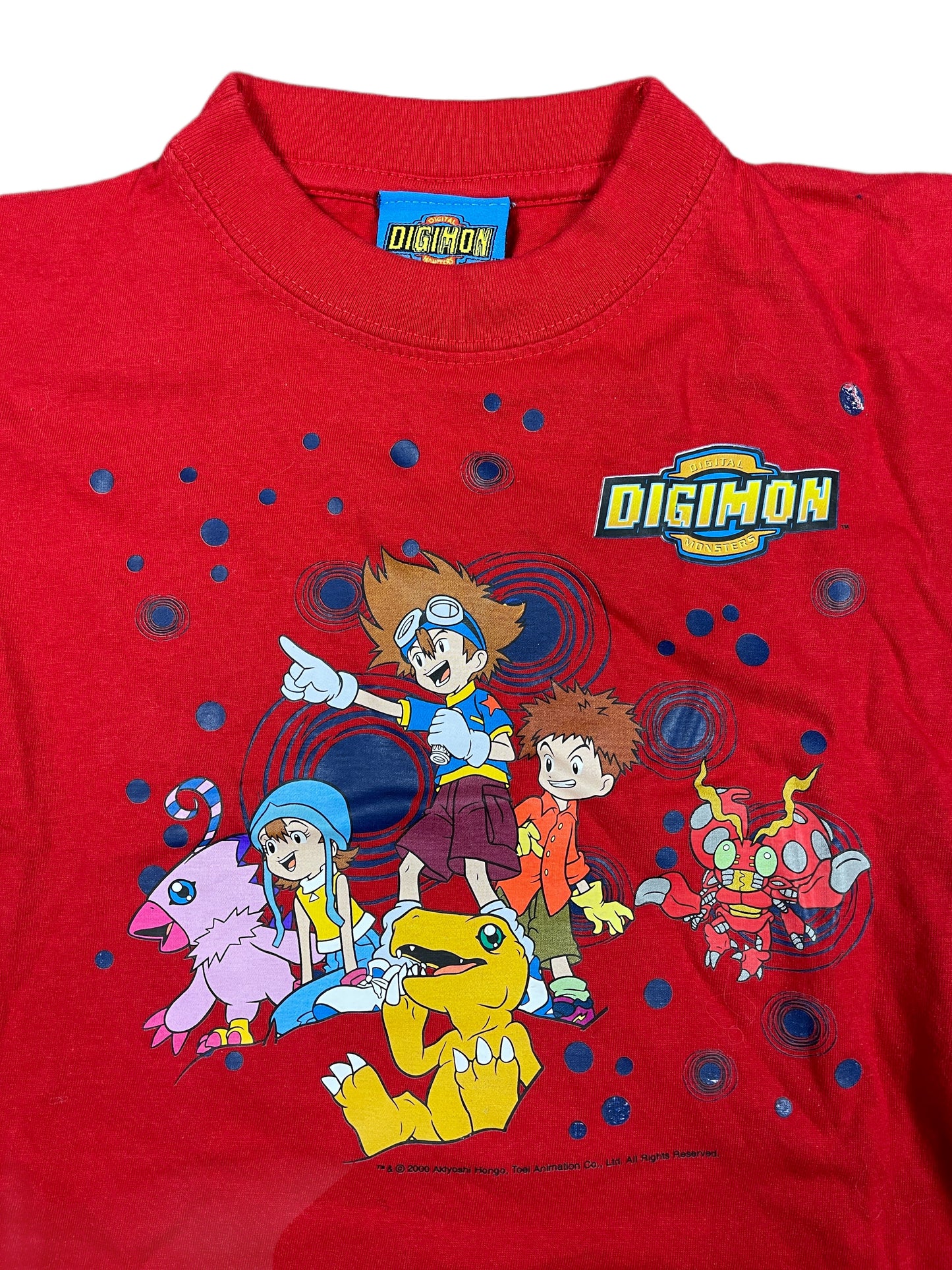 Vintage Digimon 2000 Baby Tee T-Shirt Red - XXS