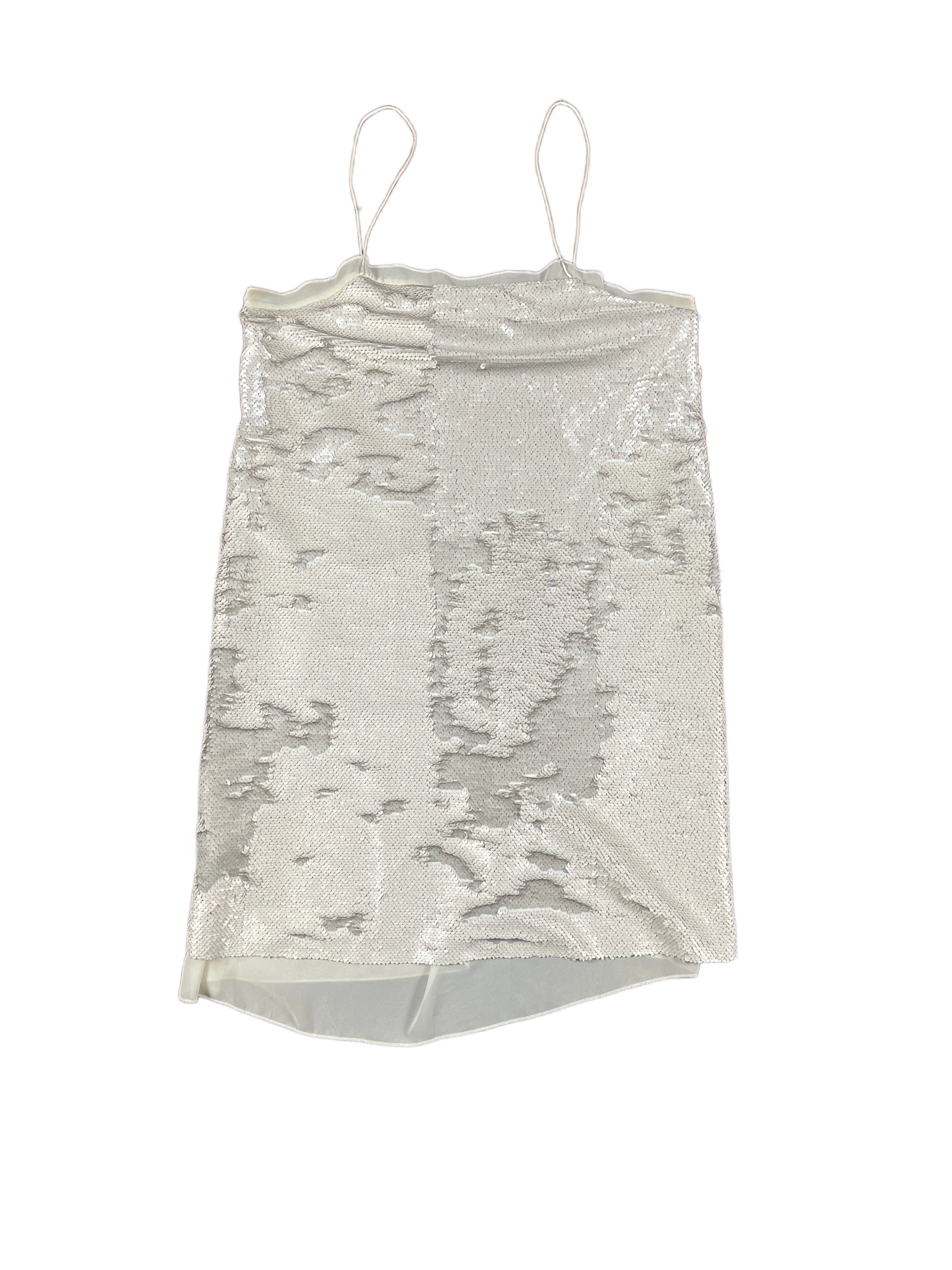 Mango Sequins Sleeveless Dress Silver - M