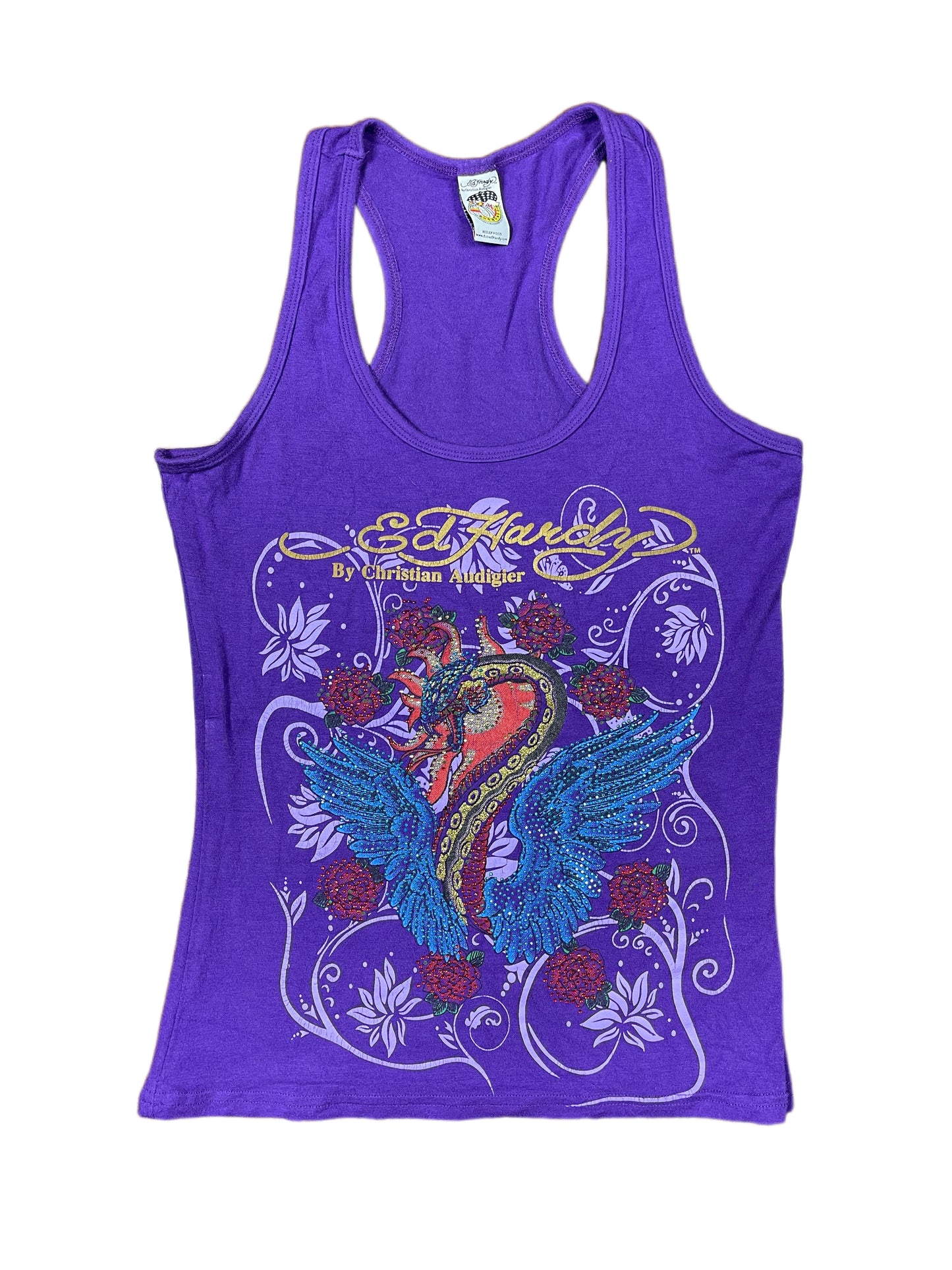 Y2k Ed Hardy Sleeveless Top Purple - M/L