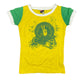 Y2k Diesel Distressed Short Sleeve Top Yellow Green - S