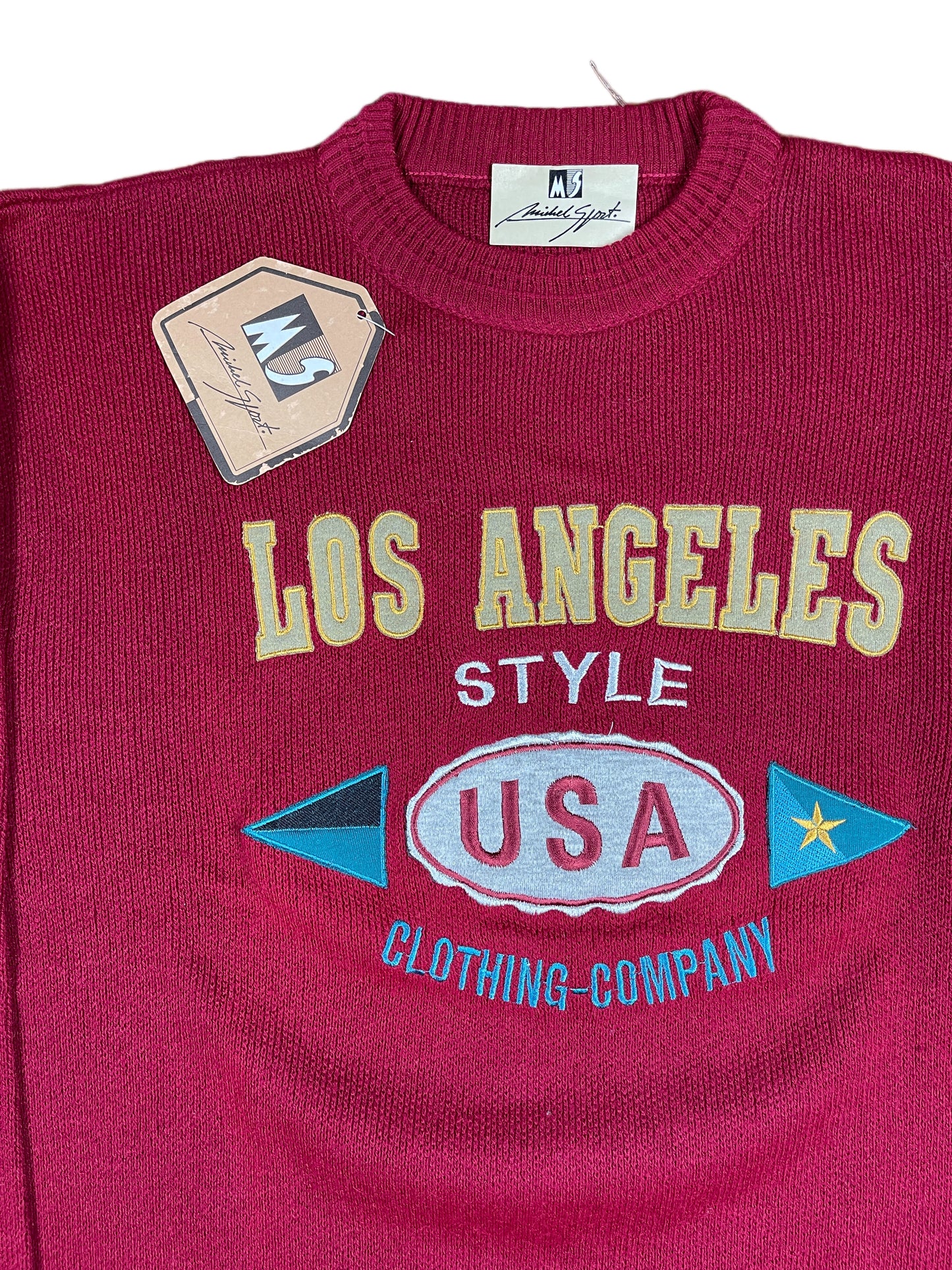 Vintage Michel Sport Knitted Sweatshirt Red - M/L