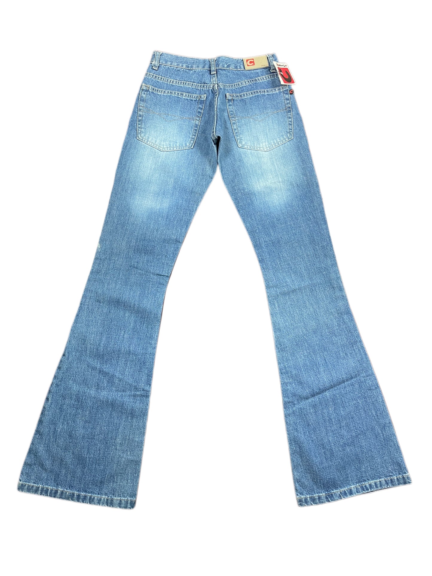 Y2k Celtic Low Waist Flared Denim Pants Blue - XS