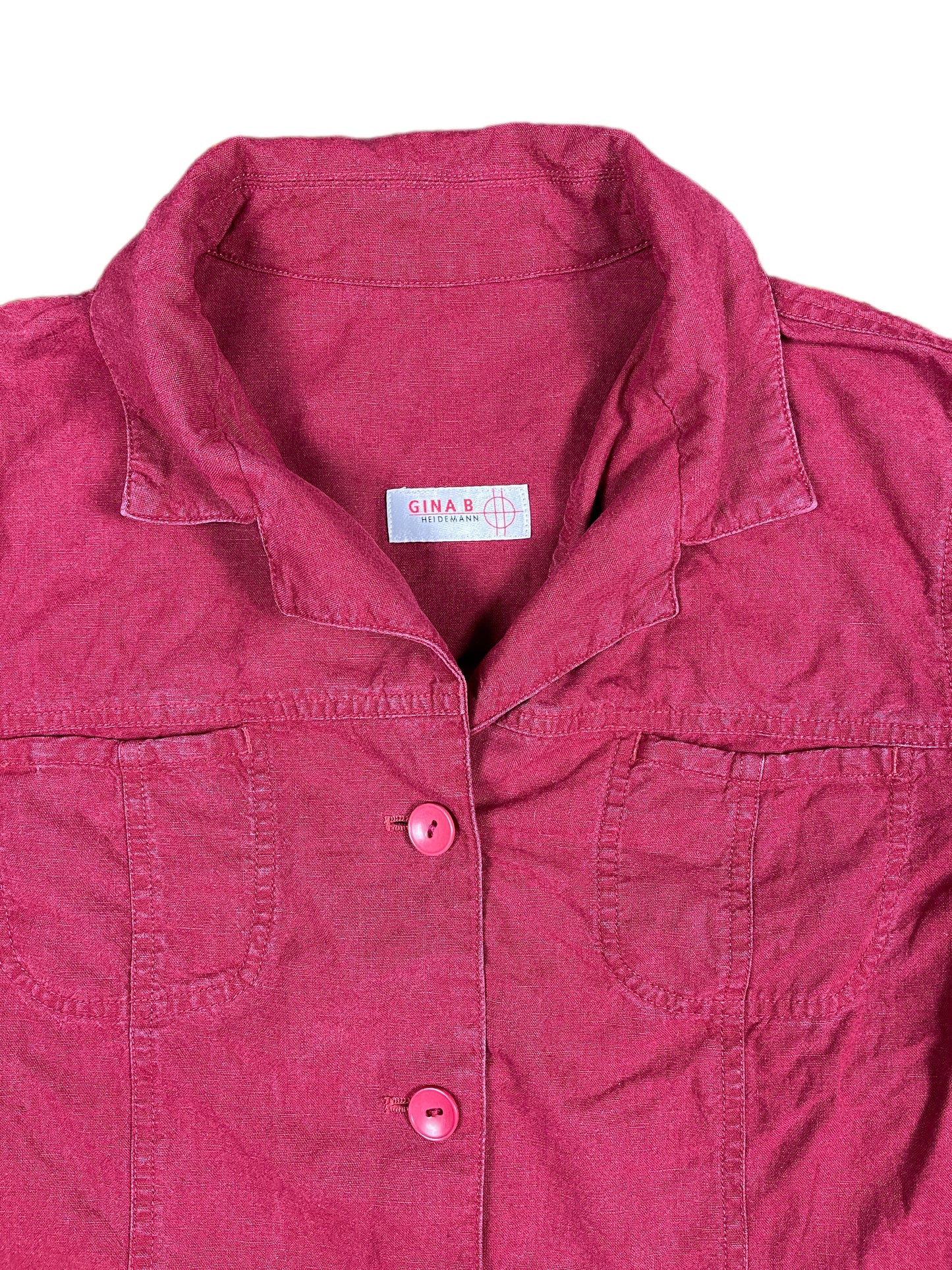 Vintage Gina B Heidemann Short Sleeve Shirt Red - M/L
