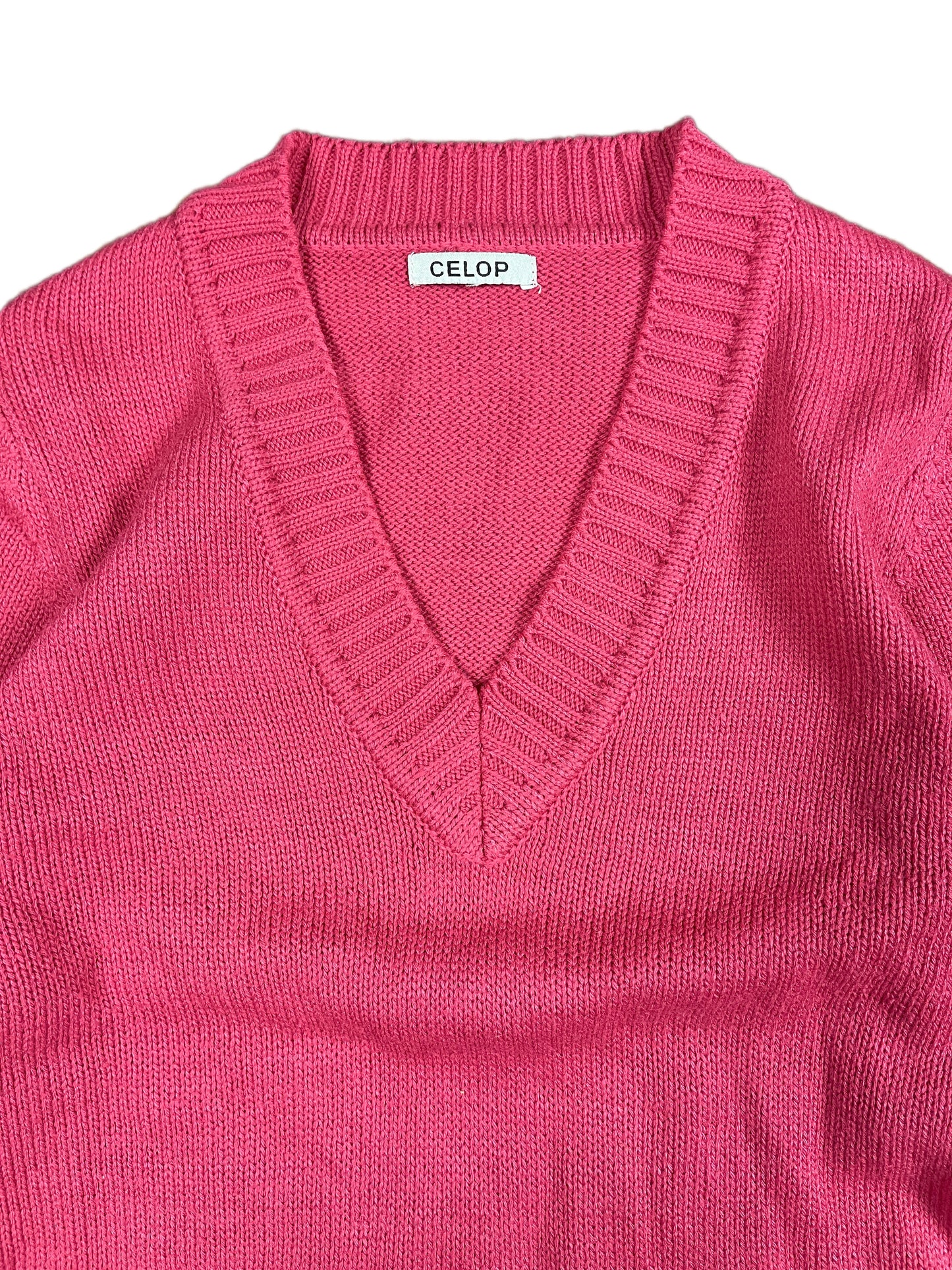 Y2k Celop Knitted Sweatshirt Pink - S