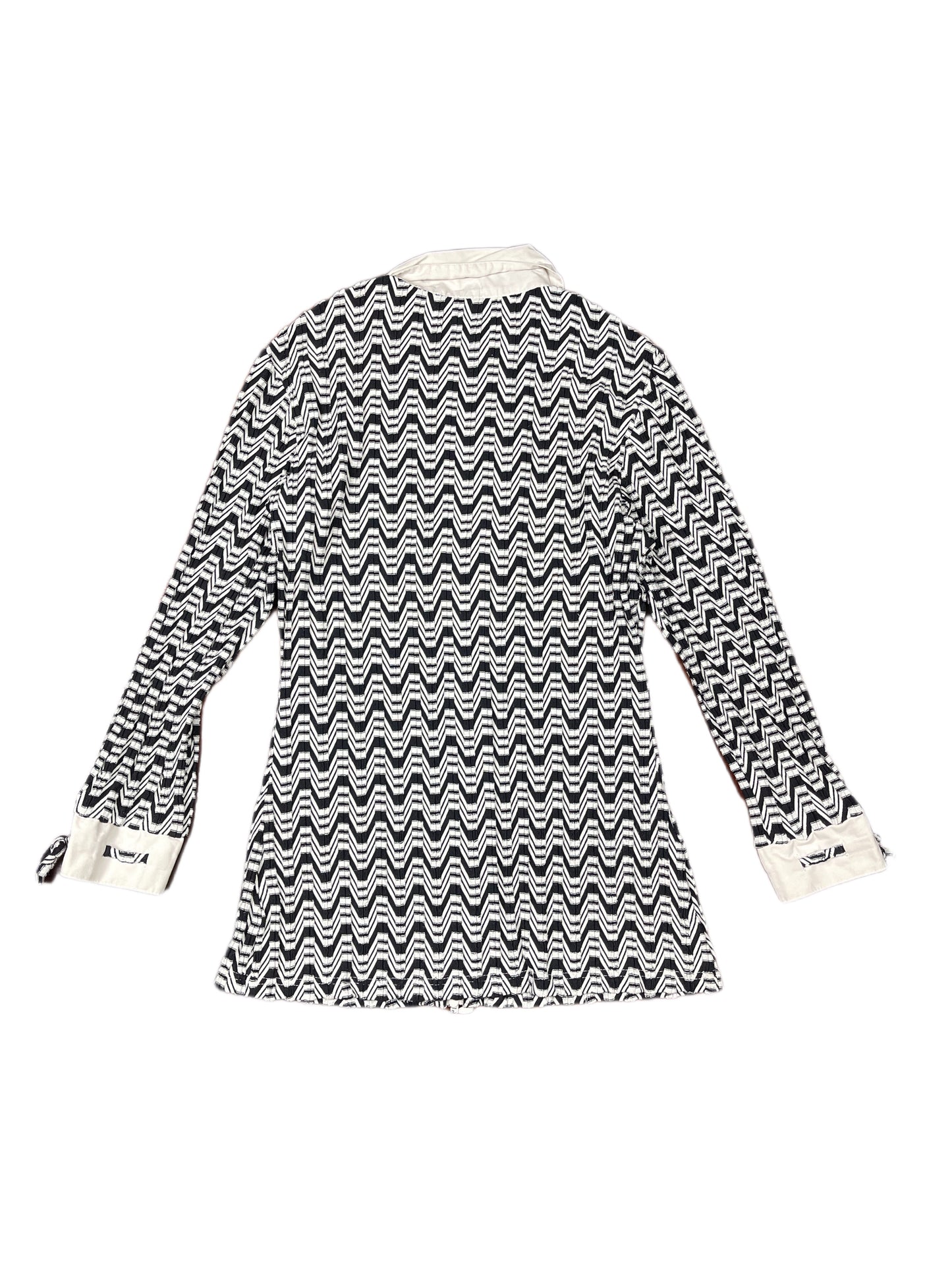 Vintage Rayure Long Sleeve Top Black White - M