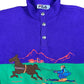 Vintage Fila Fleece Polar Sweatshirt Purple Green - XS