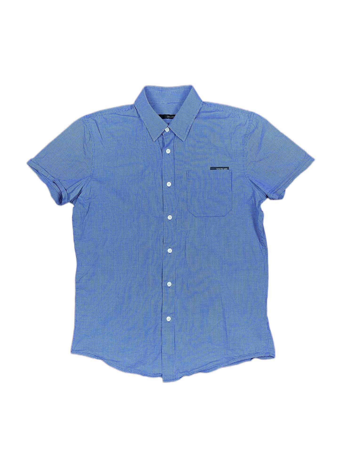 Calvin Klein Jeans Short Sleeve Shirt Blue - L