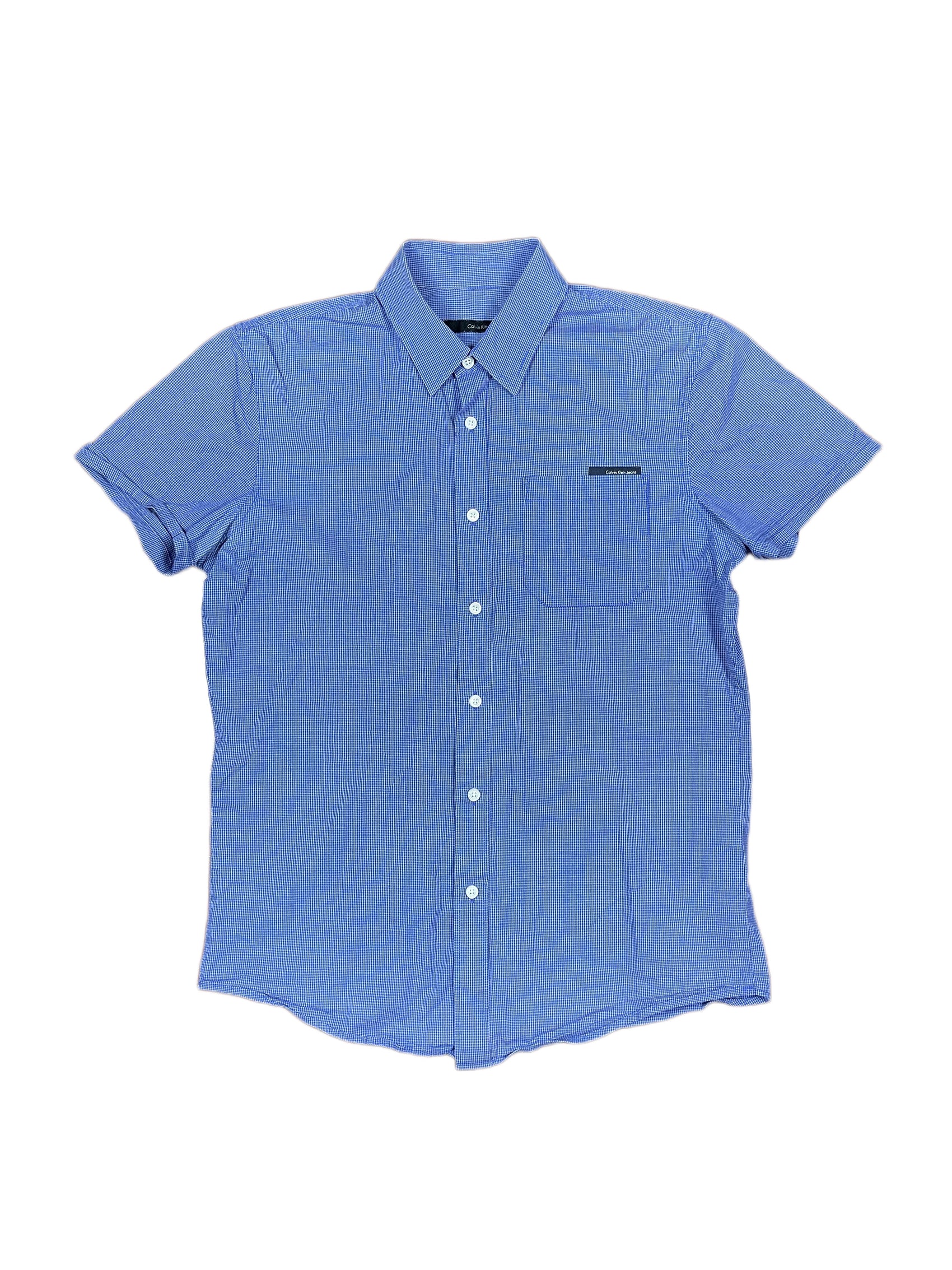 Calvin Klein Jeans Short Sleeve Shirt Blue - L