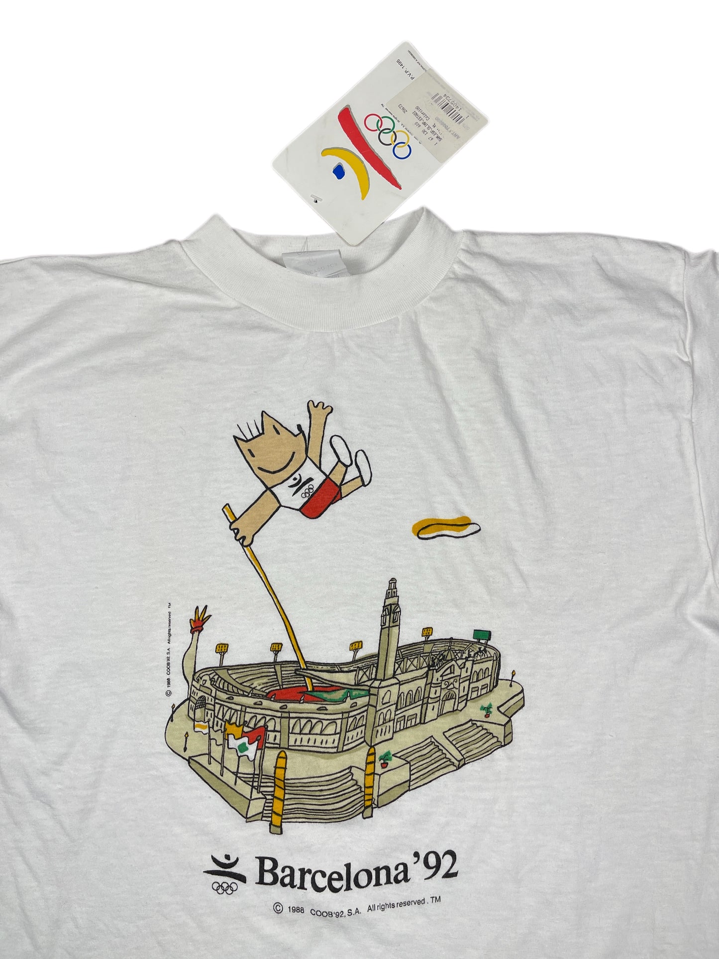 Vintage Cobi Barcelona Olimpic Games 1992 Opening Ceremony White - XL