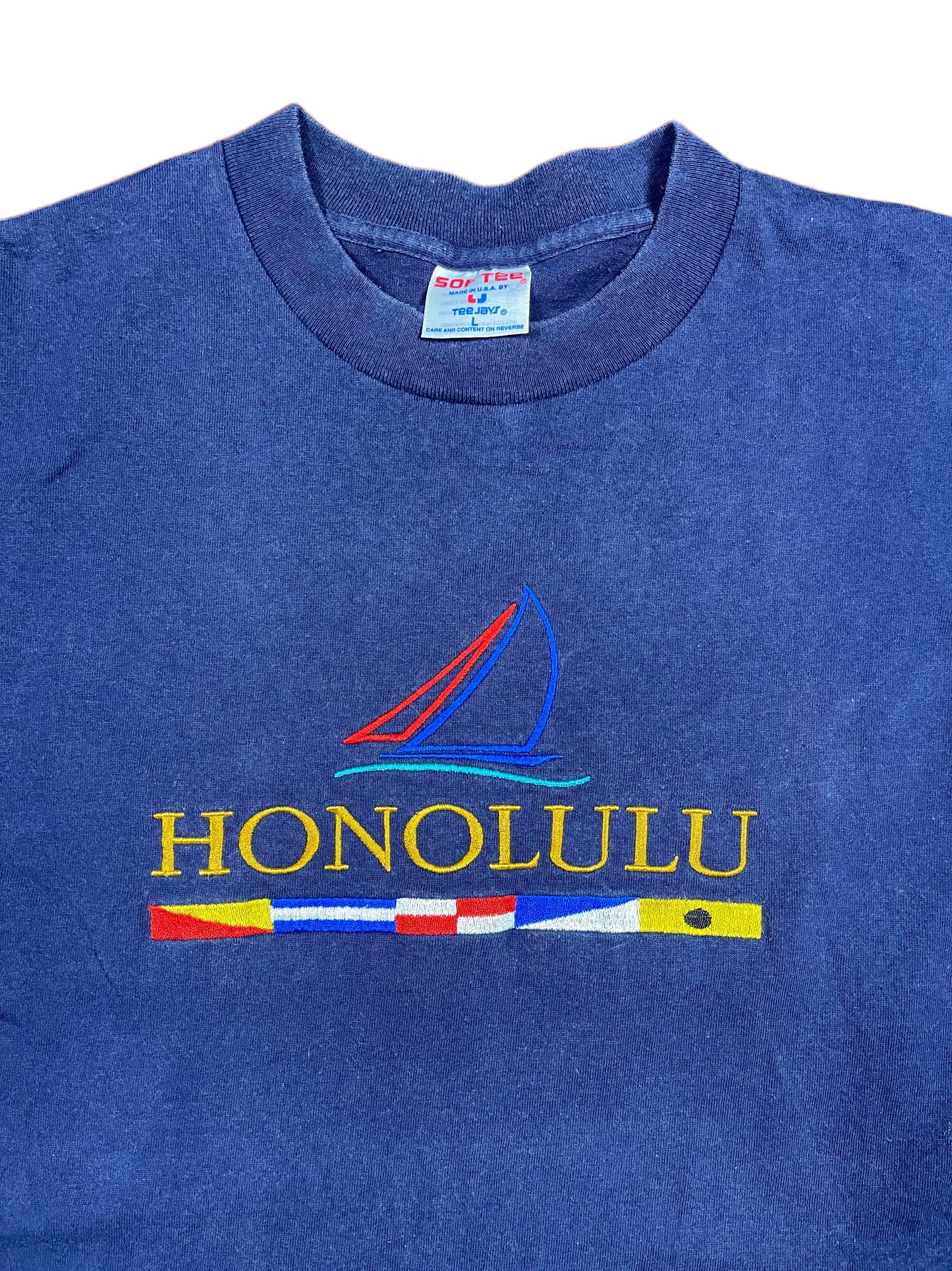 Vintage Honolulu SInglestitch T-Shirt Navy - L