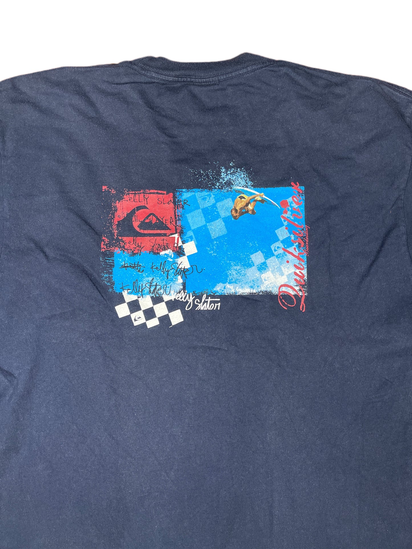 Y2k Quiksilver Kelly Slater T-Shirt Navy - M/L
