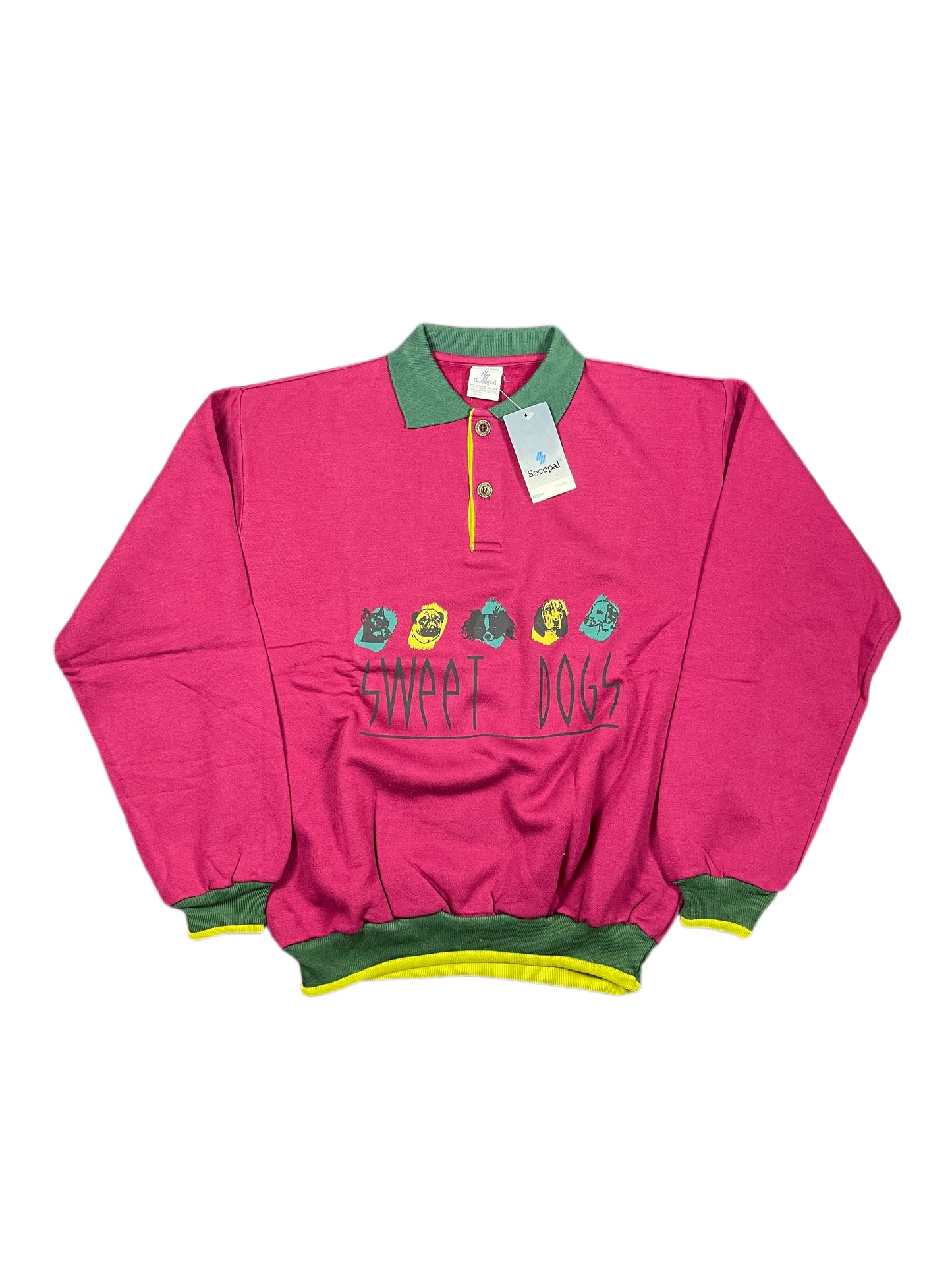 Vintage Secopal Sweet Dogs Sweatshirt Red - S