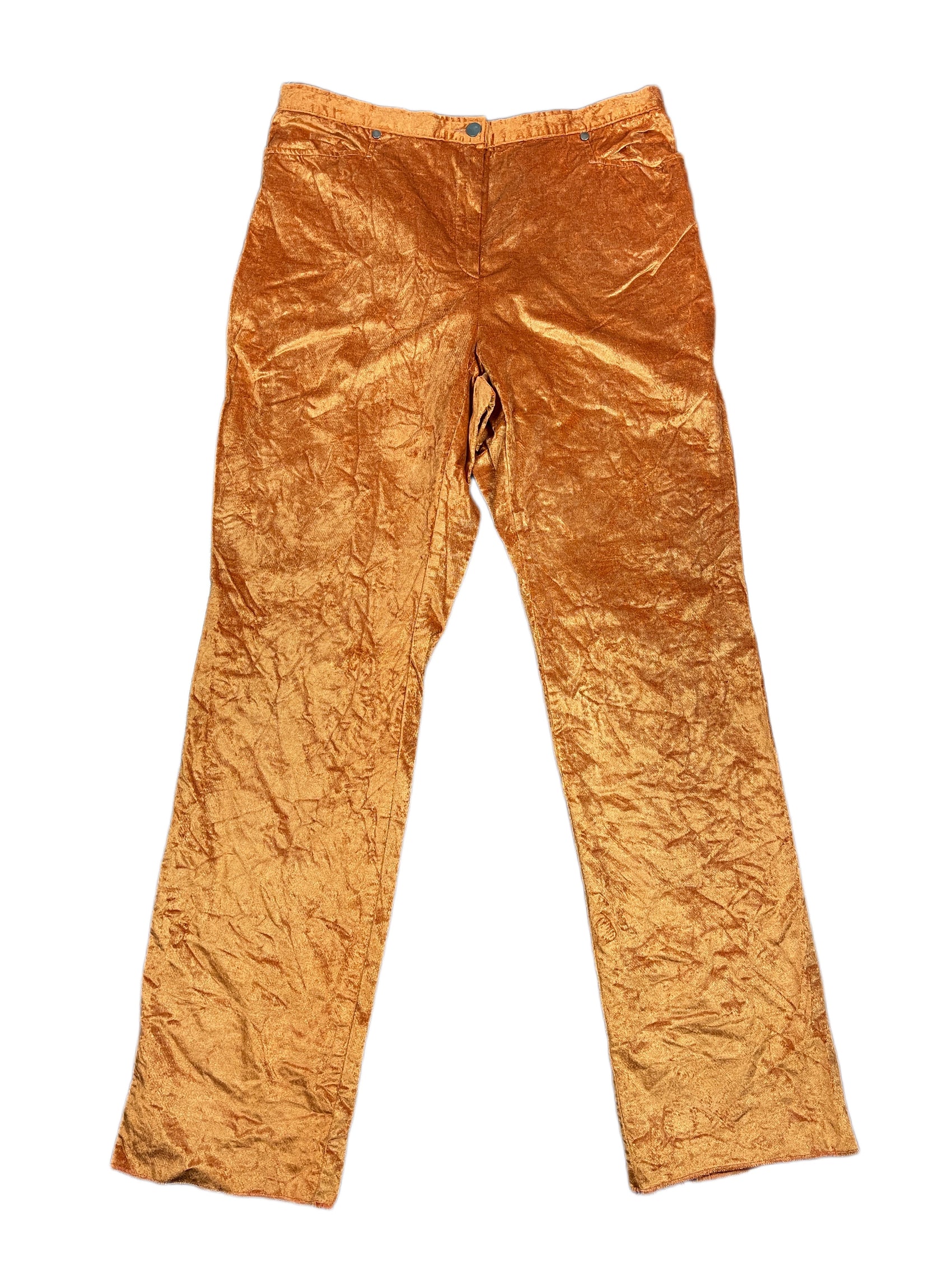 Vintage FROM by Vestebene Shiny Velvet Pants Orange - XXXL