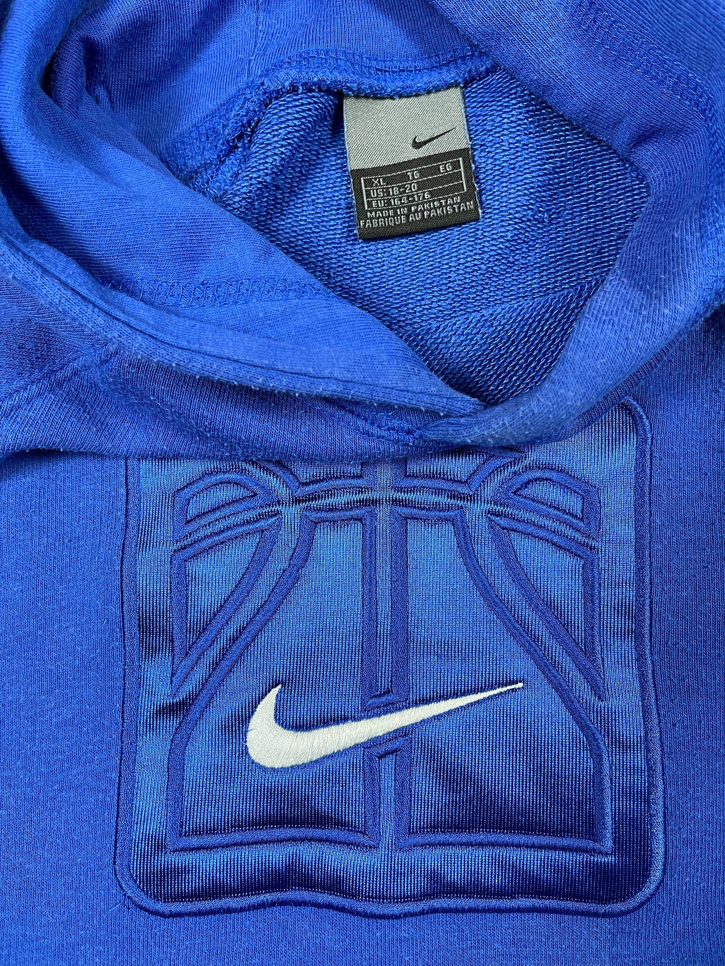 Vintage Nike Hoops 2000s Sleeveless Hoodie Blue - M