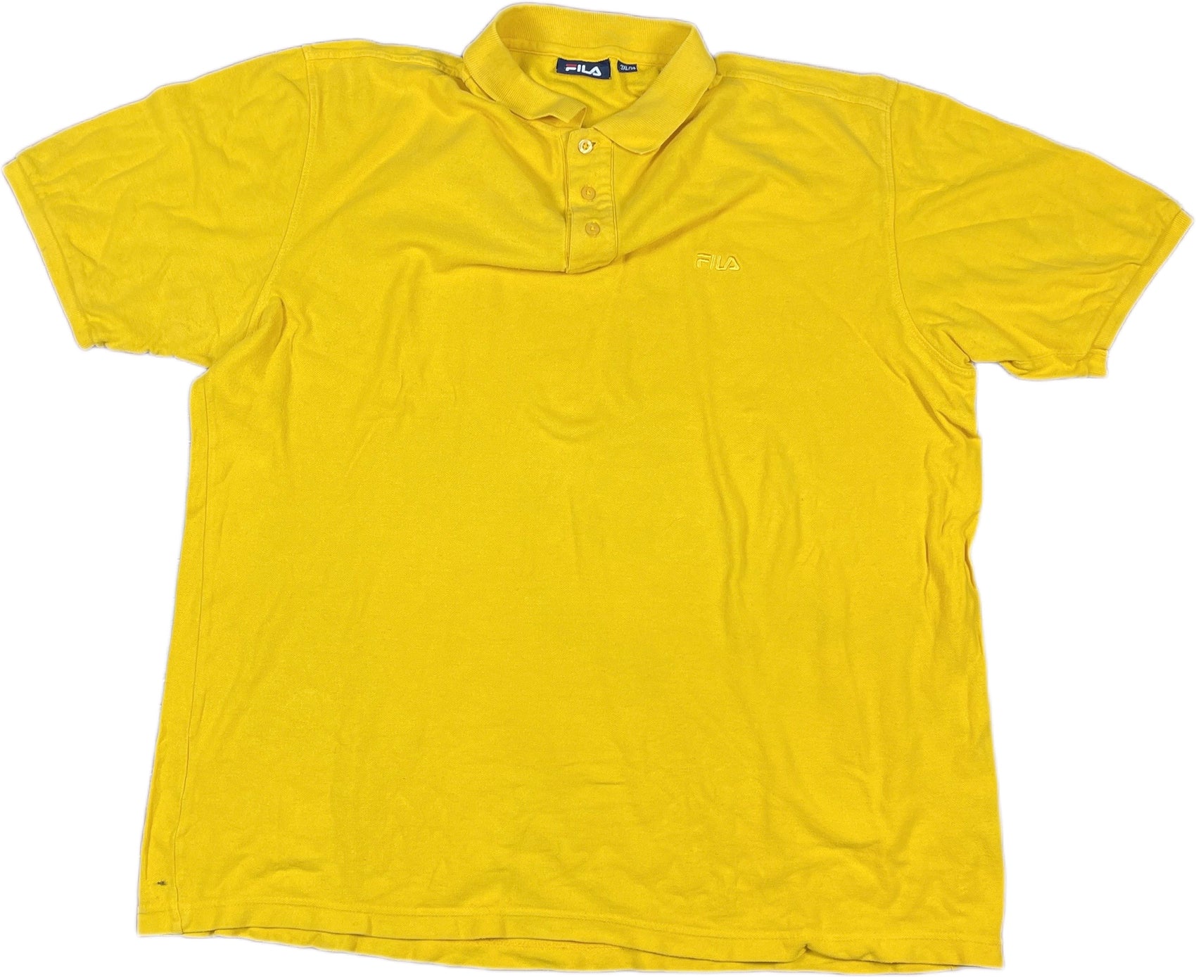 FILA Polo Shirt Yellow Cotton 3XL