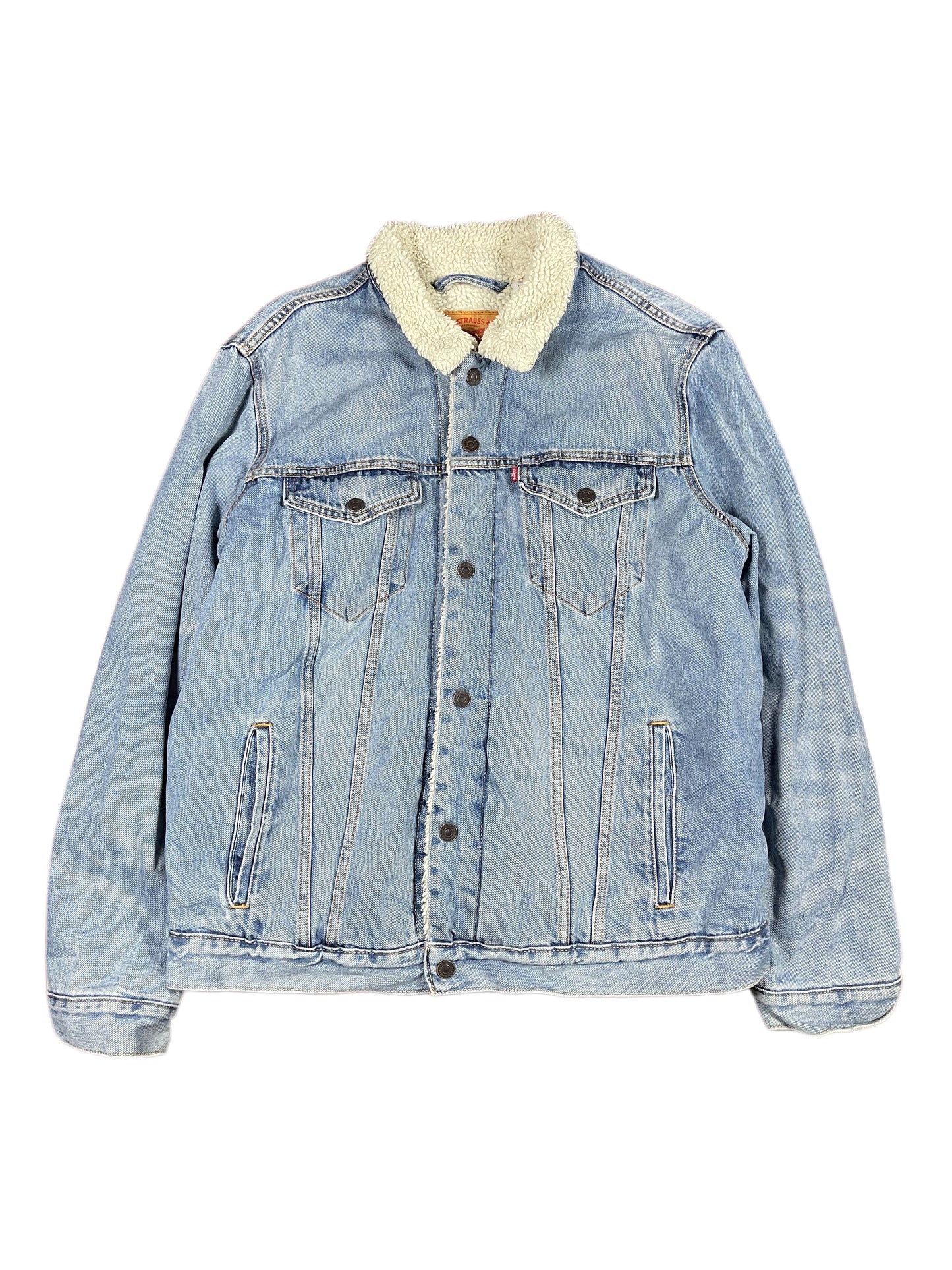 Levi's Denim Fake Fur Jacket Blue - XL