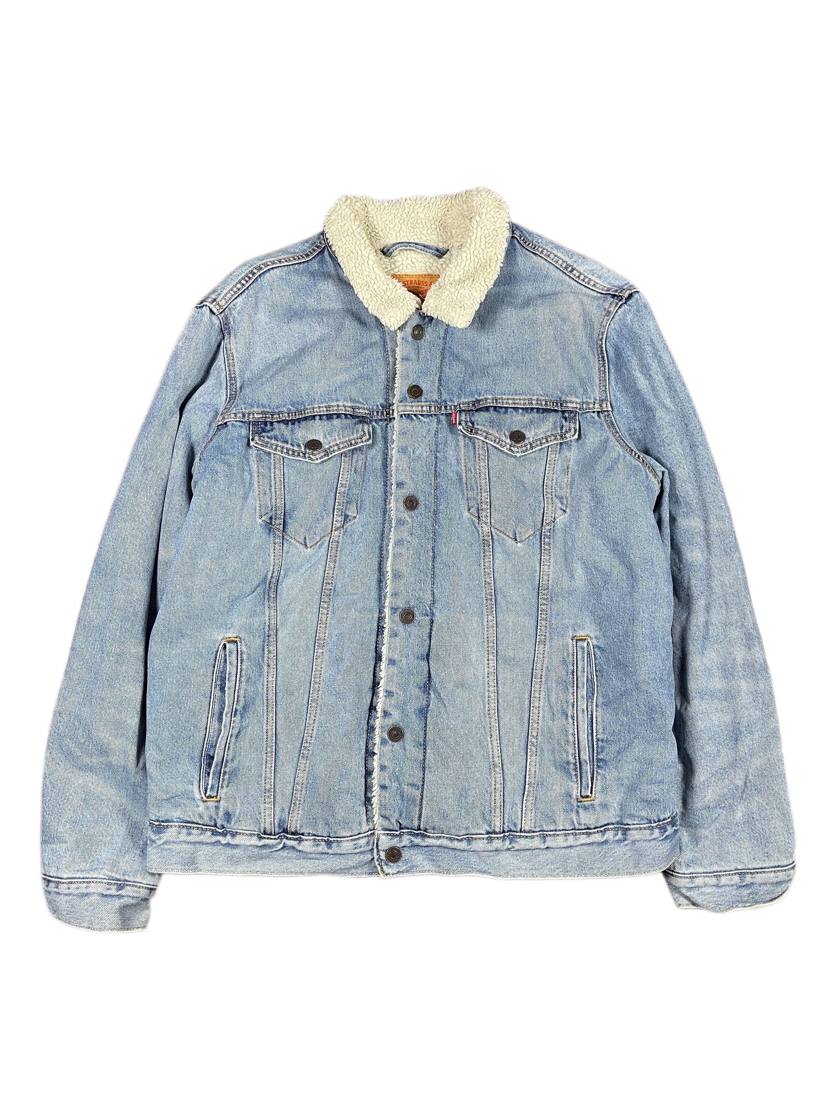 Levi's Denim Fake Fur Jacket Blue - XL