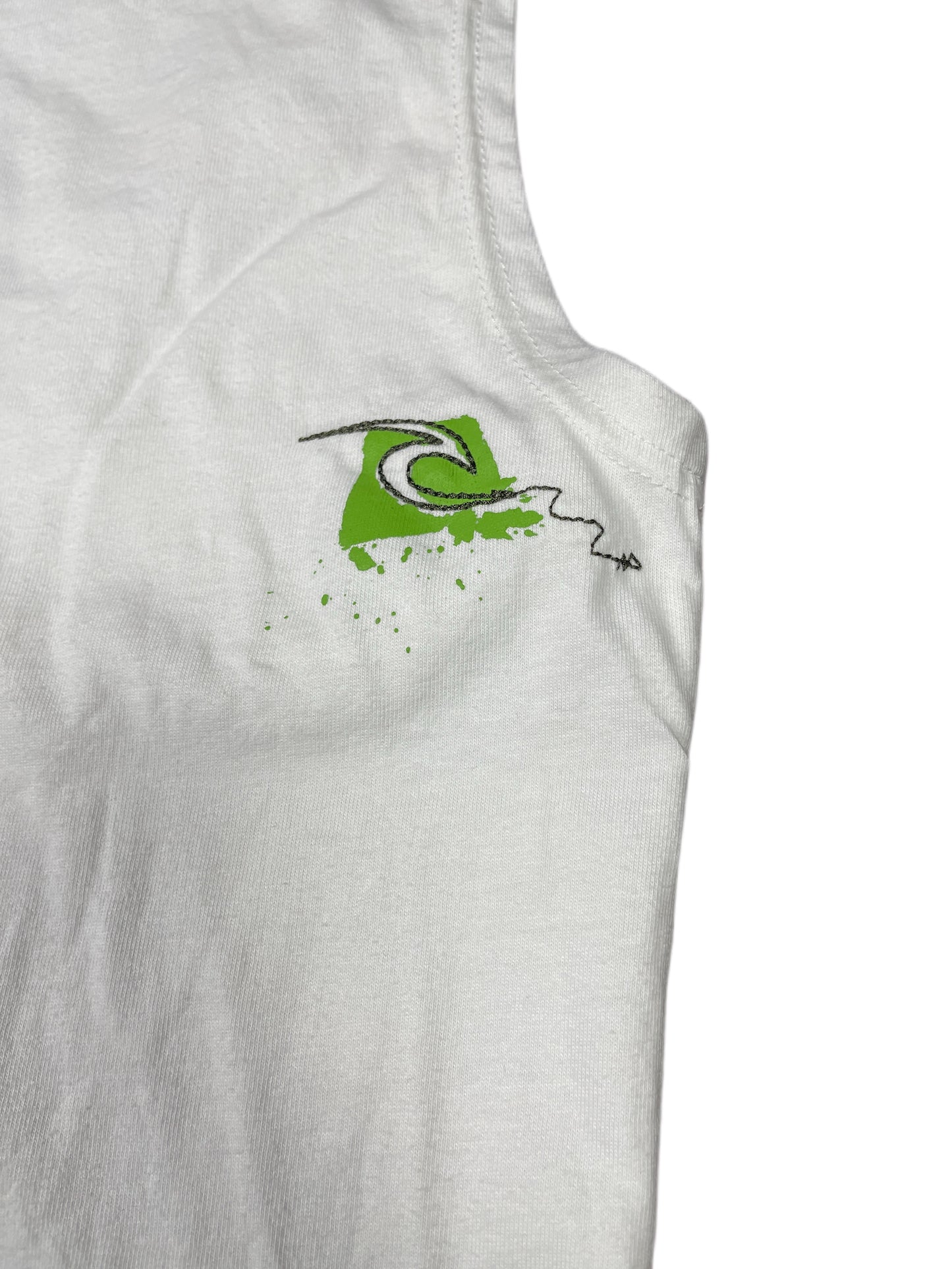 Y2k Rip Curl Tank Top White Green - XS