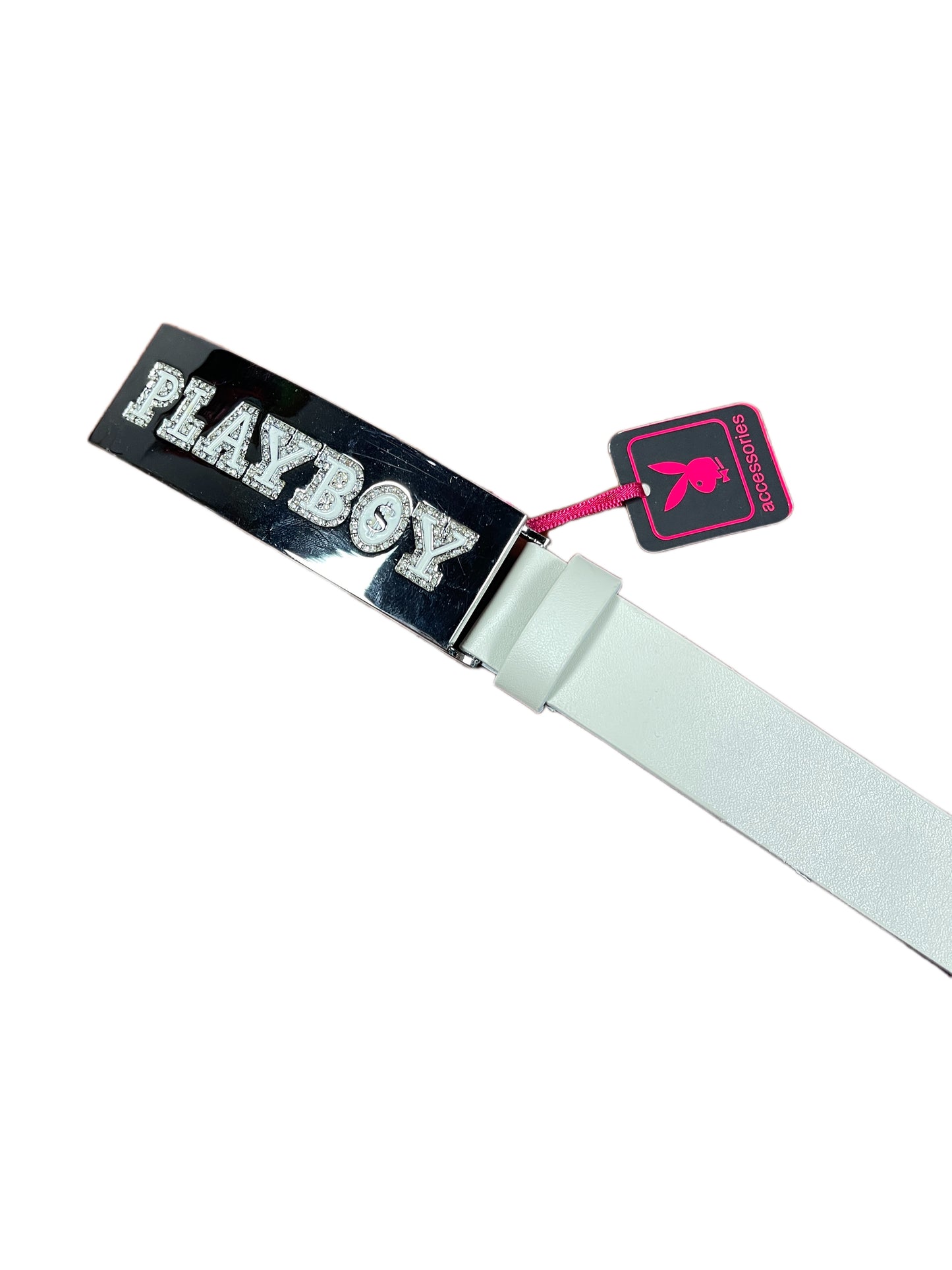 Y2k Playboy Leather Belt White 2004
