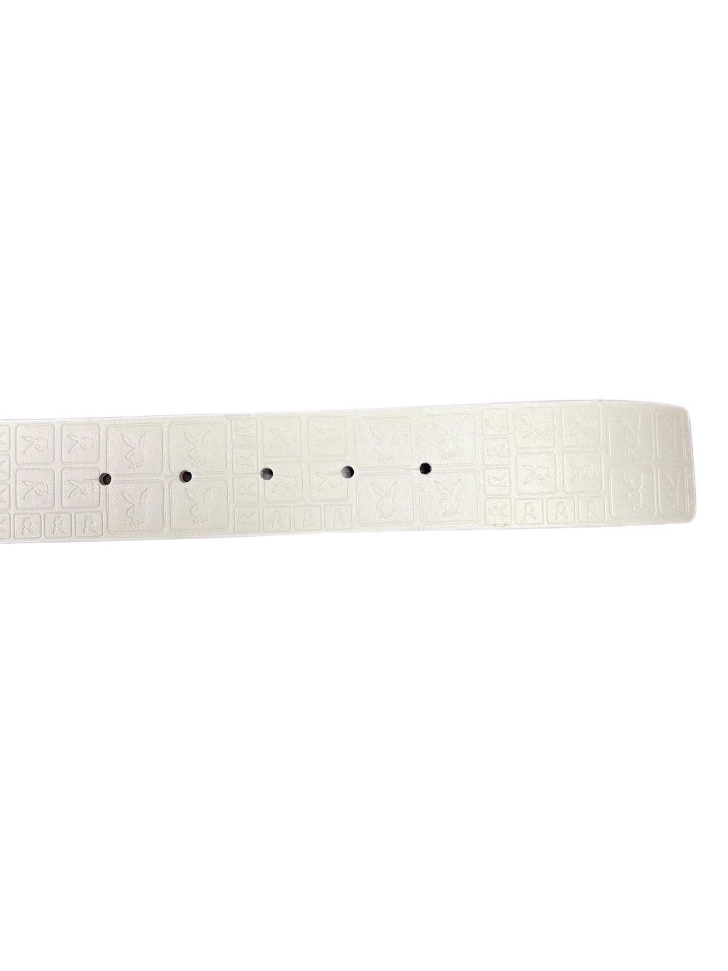 Y2k Playboy Leather Belt White 2004