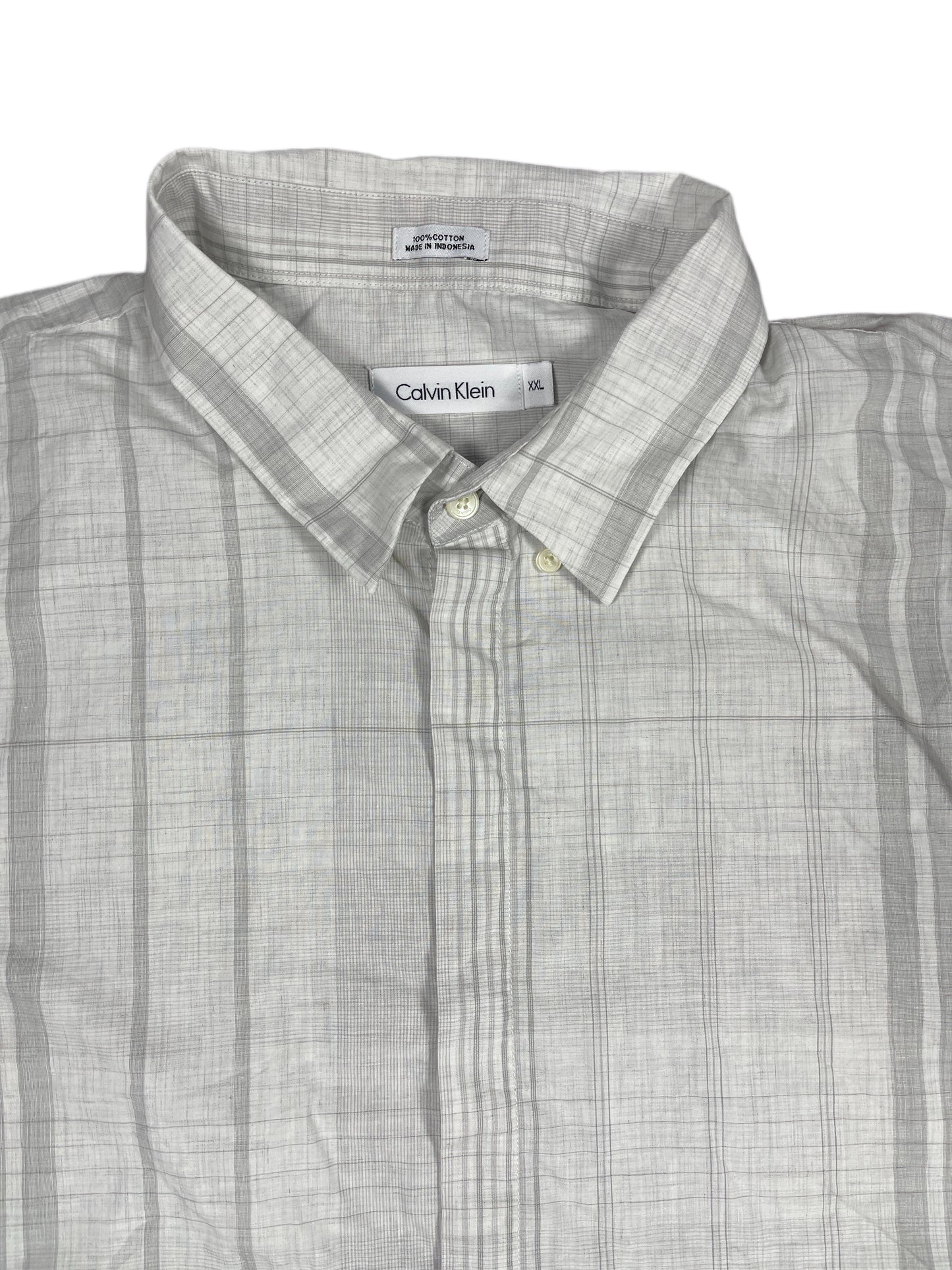 Calvin Klein Long Sleeve Shirt Gray White - XXL