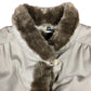 Vintage C&A Faux Fur Coat Cream Beige - M