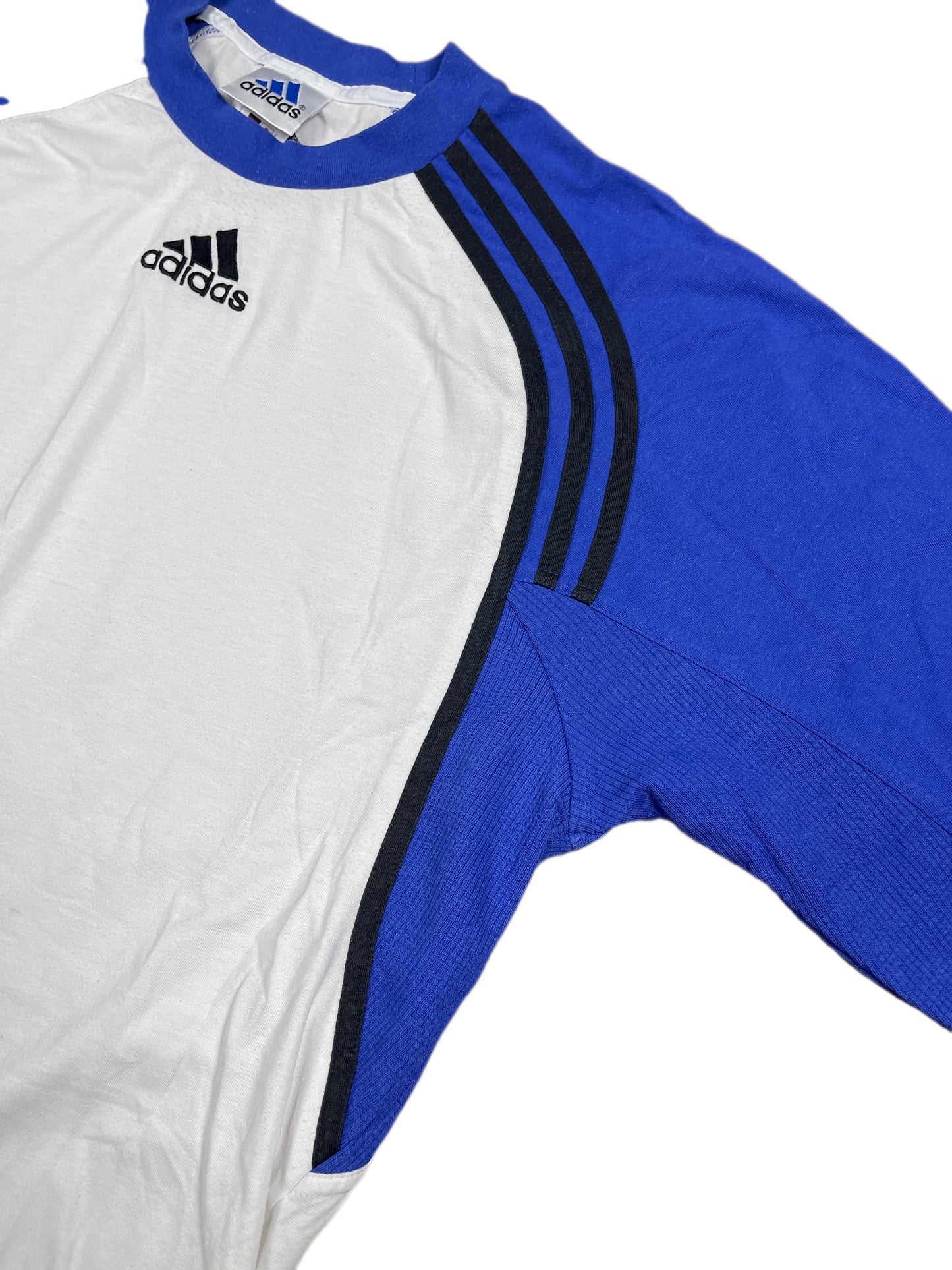 Vintage Adidas T-Shirt Blue White - L/XL