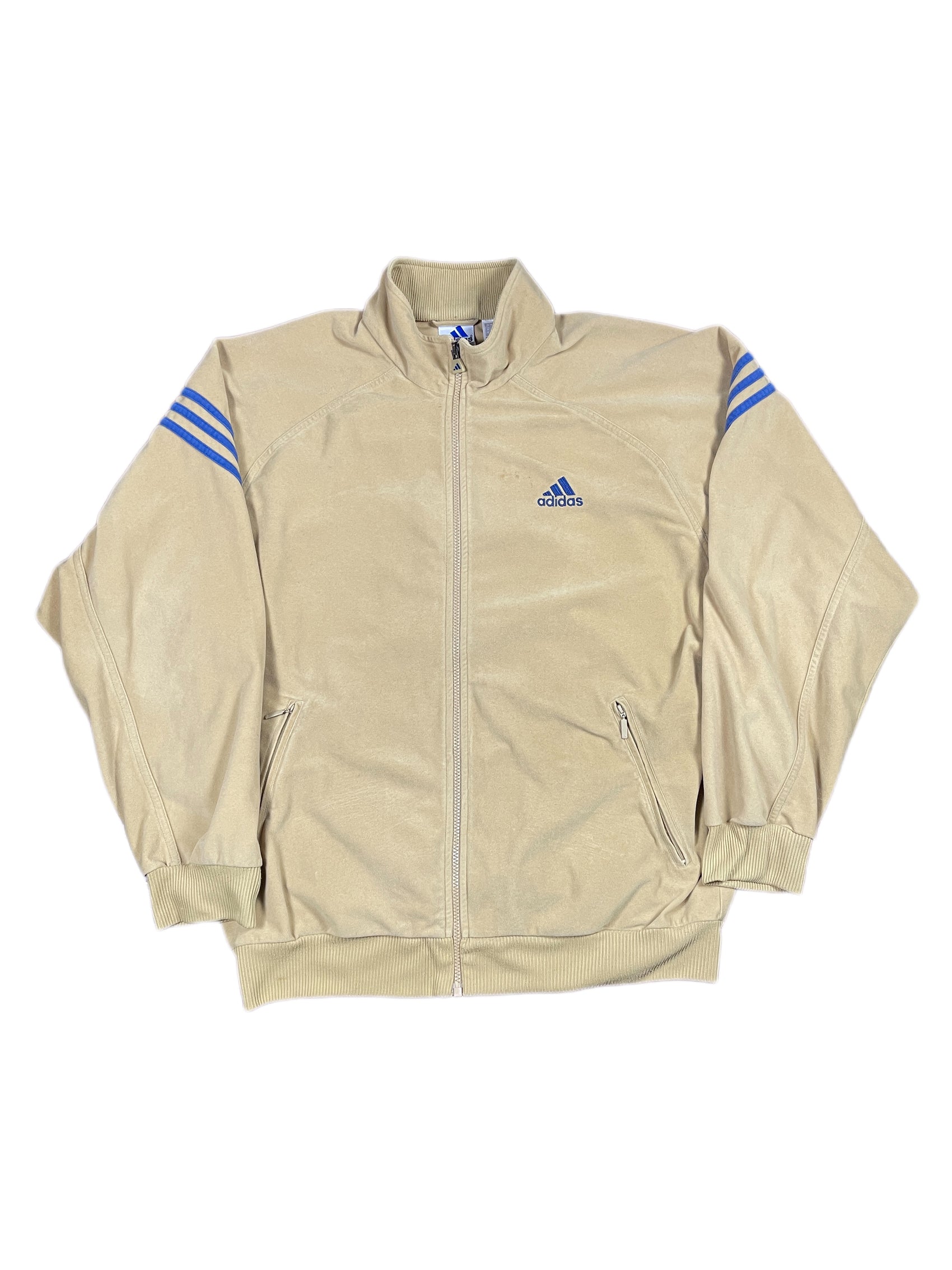 Vintage Adidas 2000s Velur Sport Jacket Yellow Mustard - L/XL