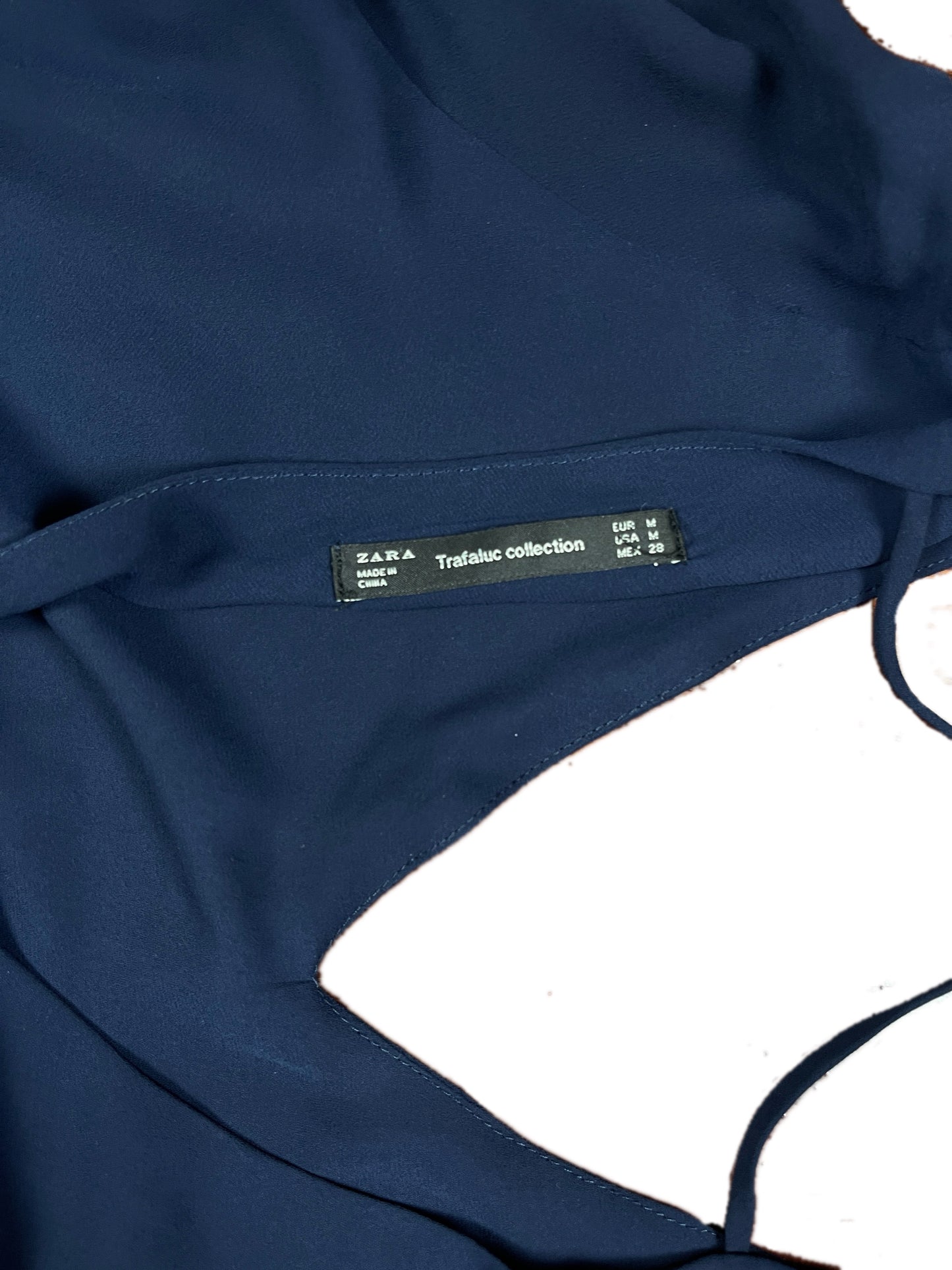 Zara Long Sleeve Top Navy - M
