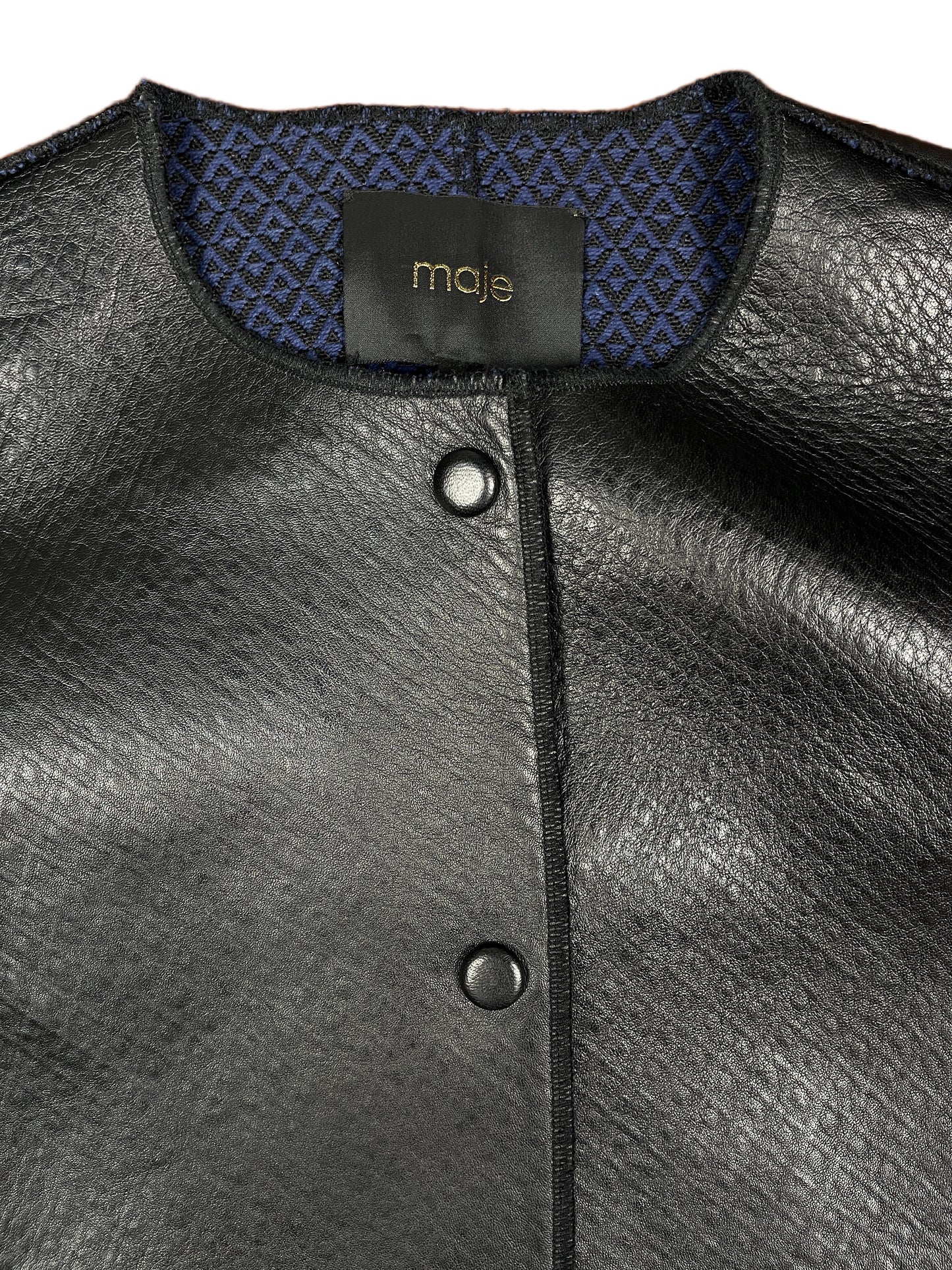Maje Leather Jacket Black - M