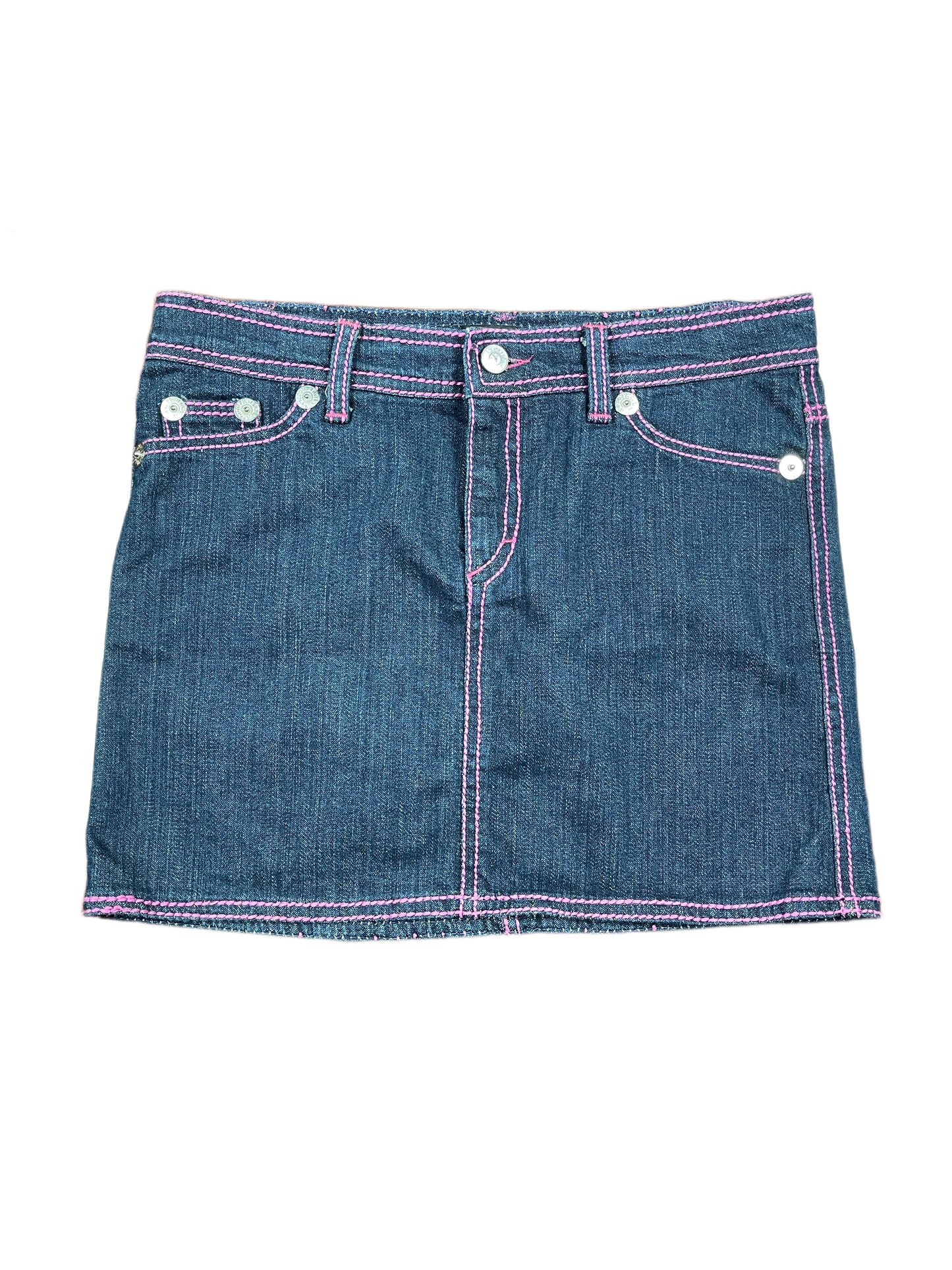 Y2k Versace Jeans Couture Denim Skirt Blue Pink - S