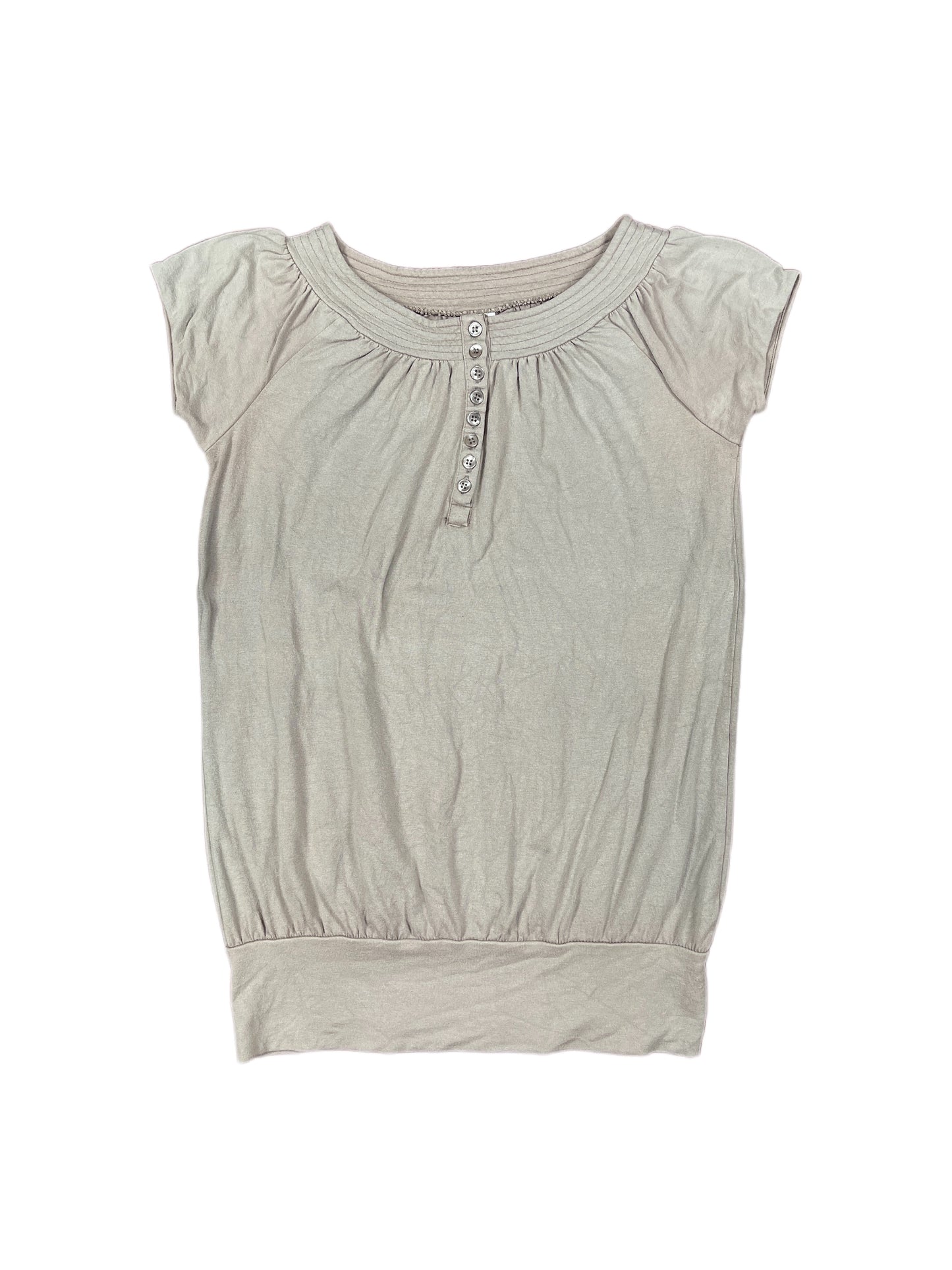 Y2k Camaieu Short Sleeve Top Khaki - S